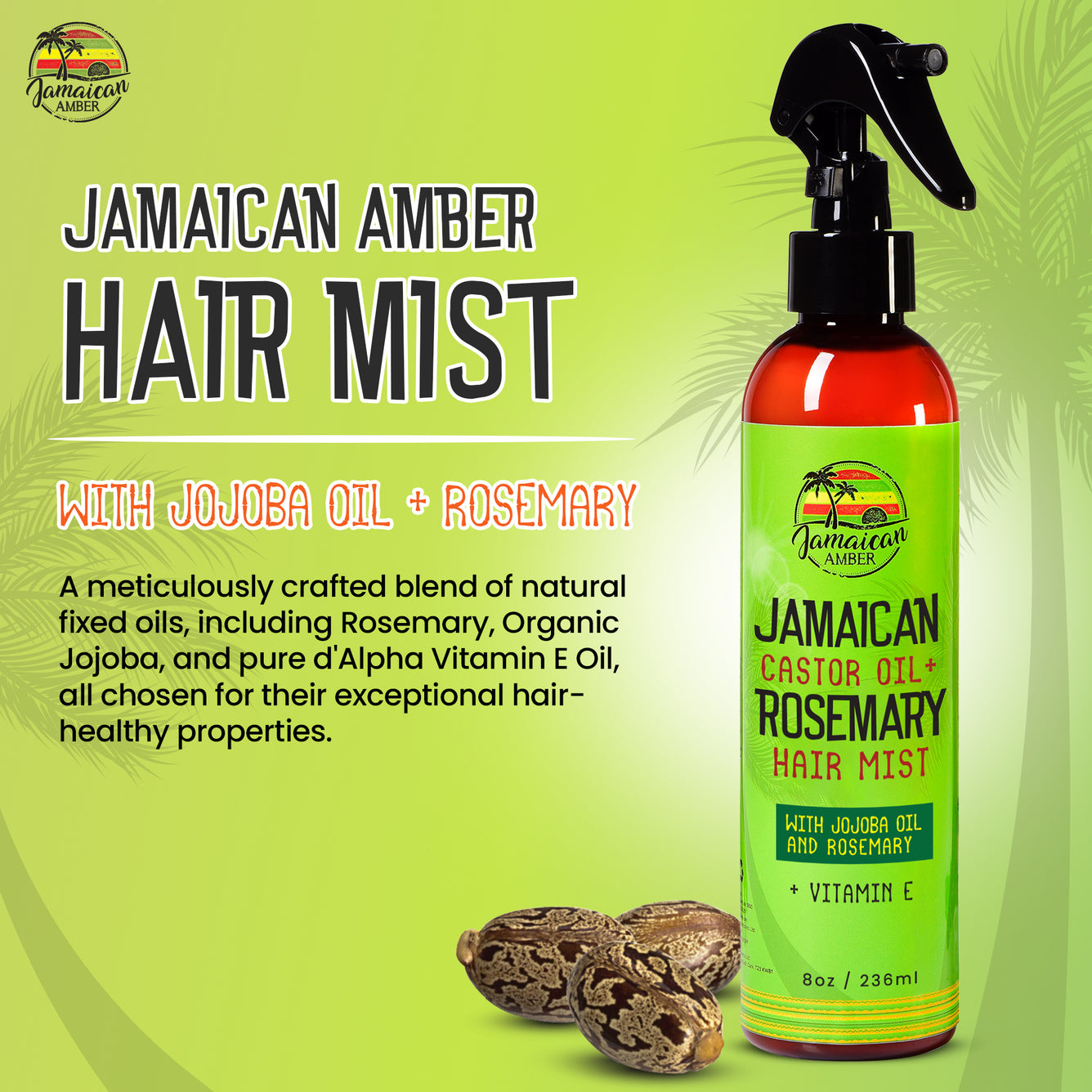 Ambre jamaïcain sans rinçage pour cheveux 8oz