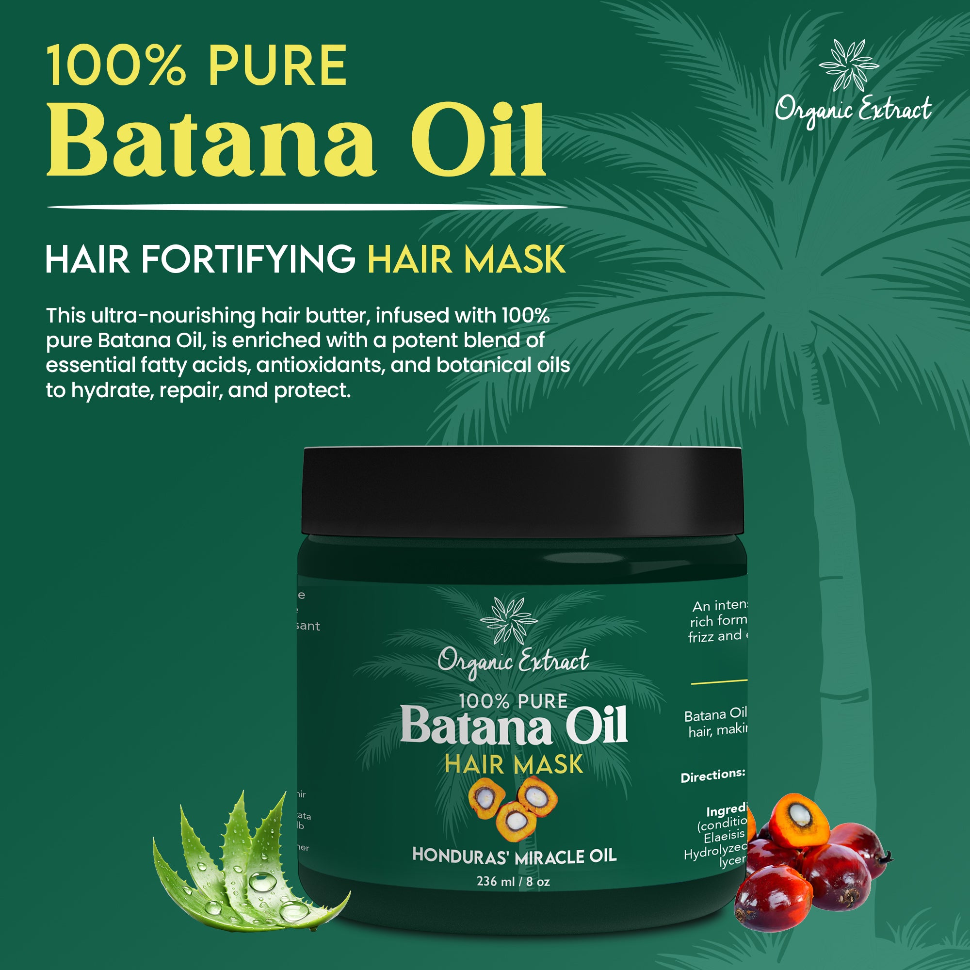 Organic Extract Batana Hair Mask (Deep Conditioner) 8 oz/236ml