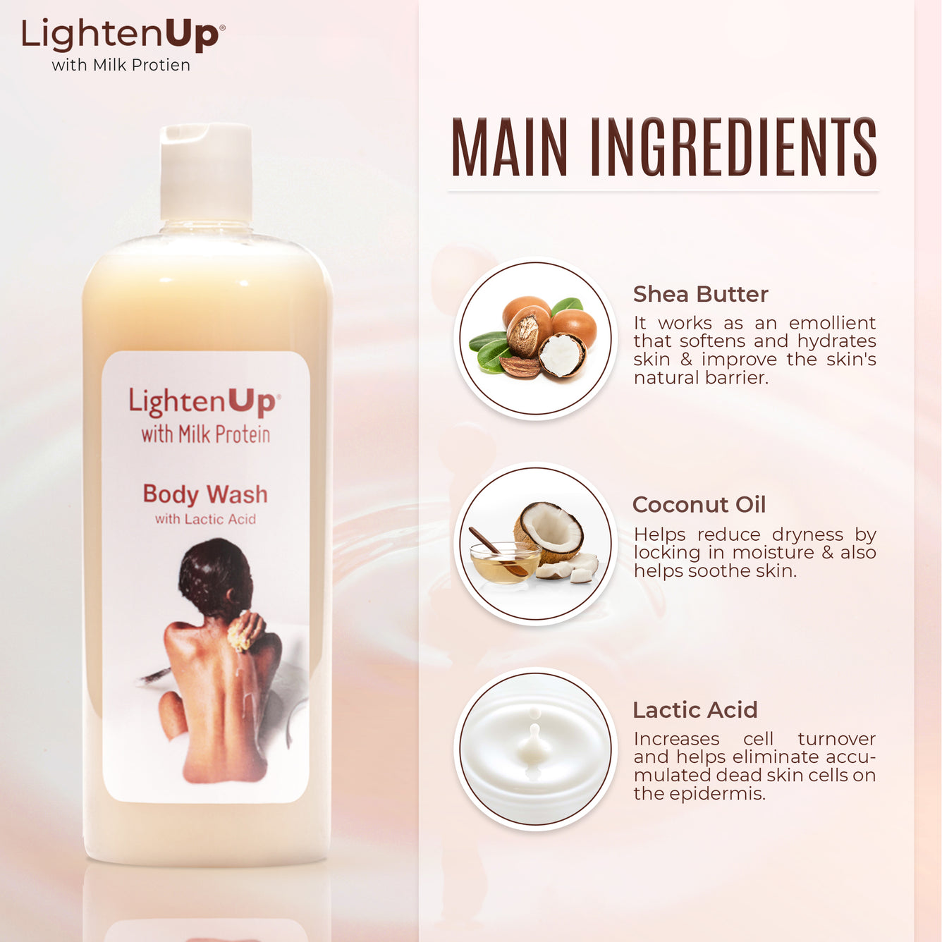 LightenUp Milk Protein Shower Gel 1000ml