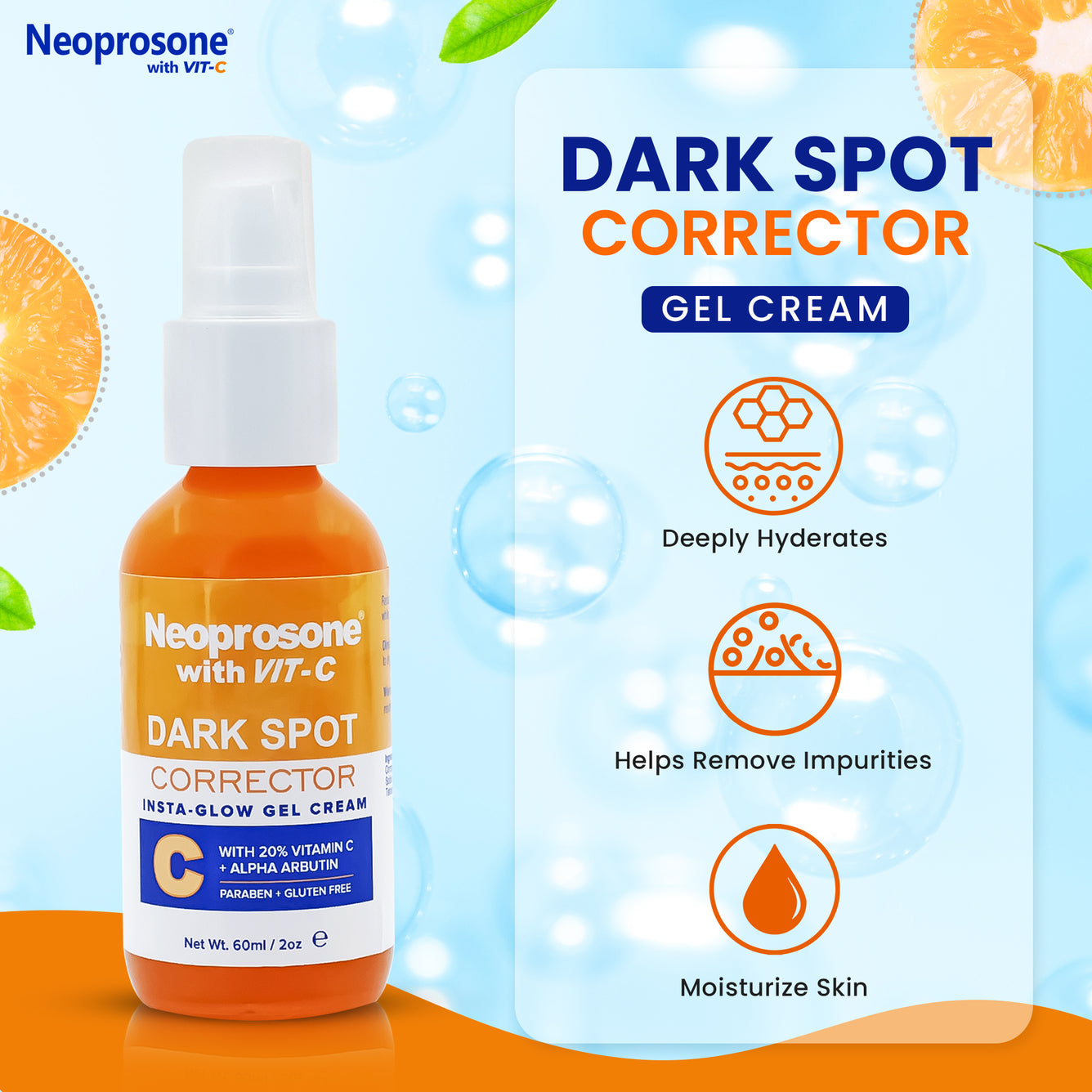 Neoprosone Vit C Gel Crème Correcteur de Taches 60 ml