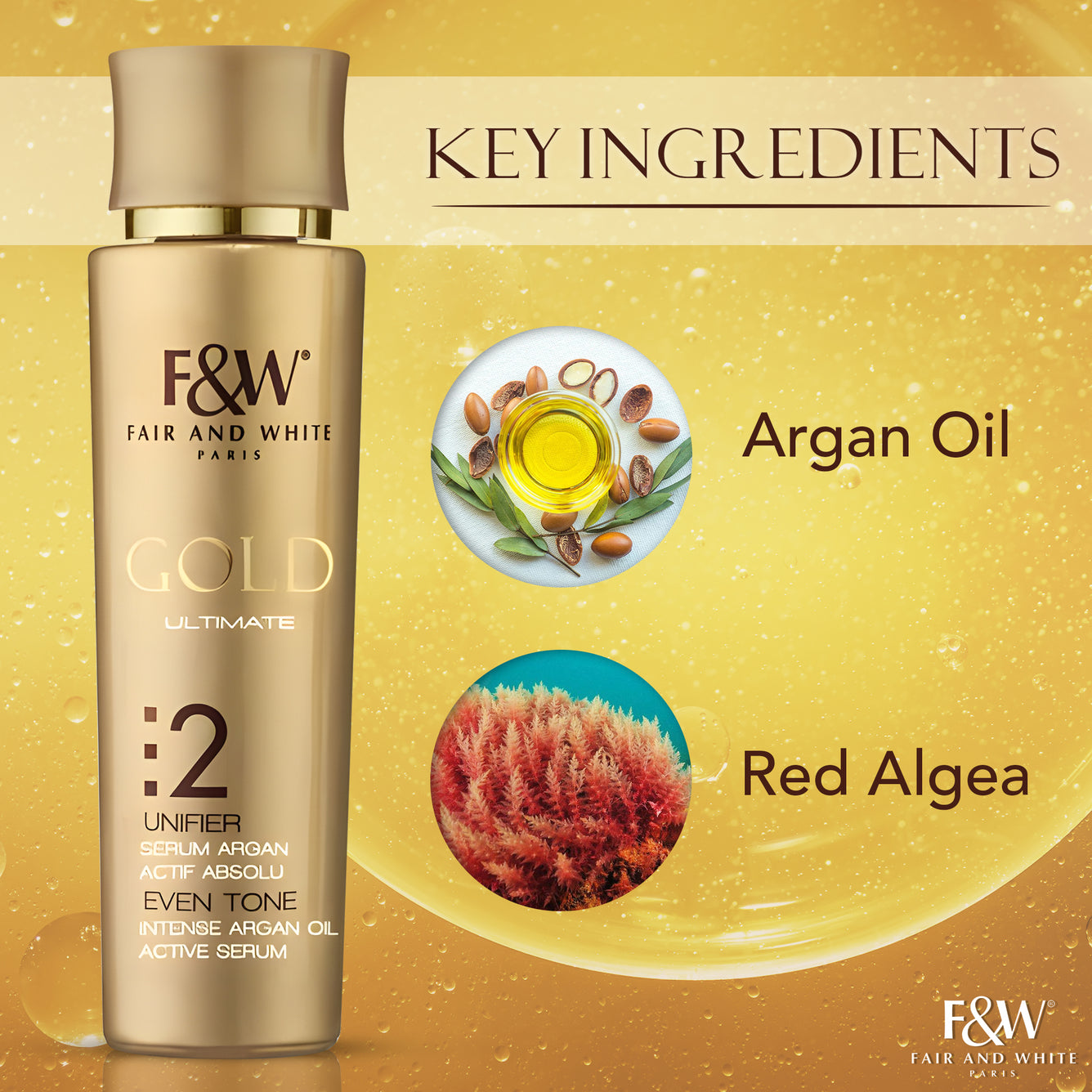 Sérum Actif Intense à l'Huile d'Argan Gold 30 ml 