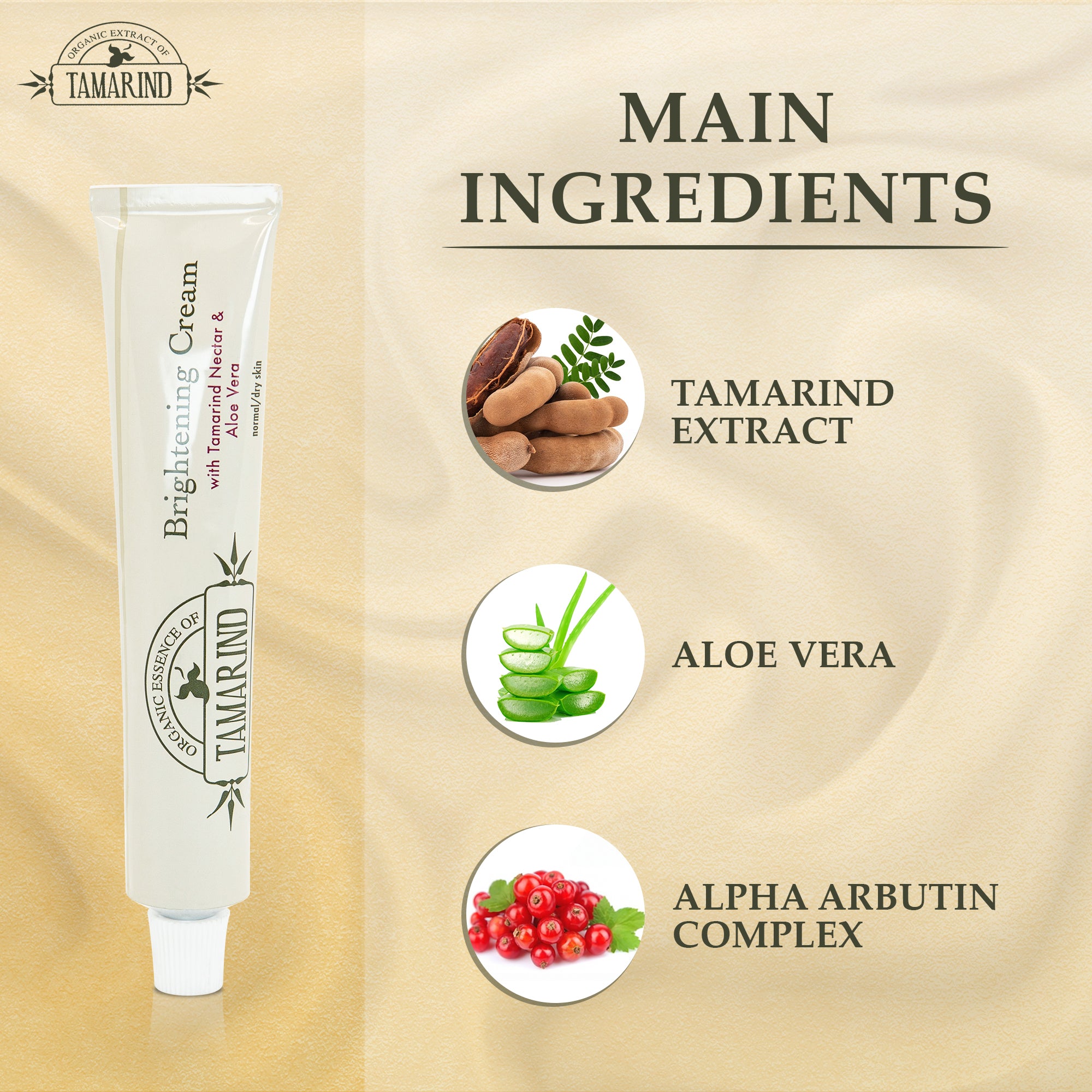 Organic Extract Of Tamarind Brightening cream Tube 50ml