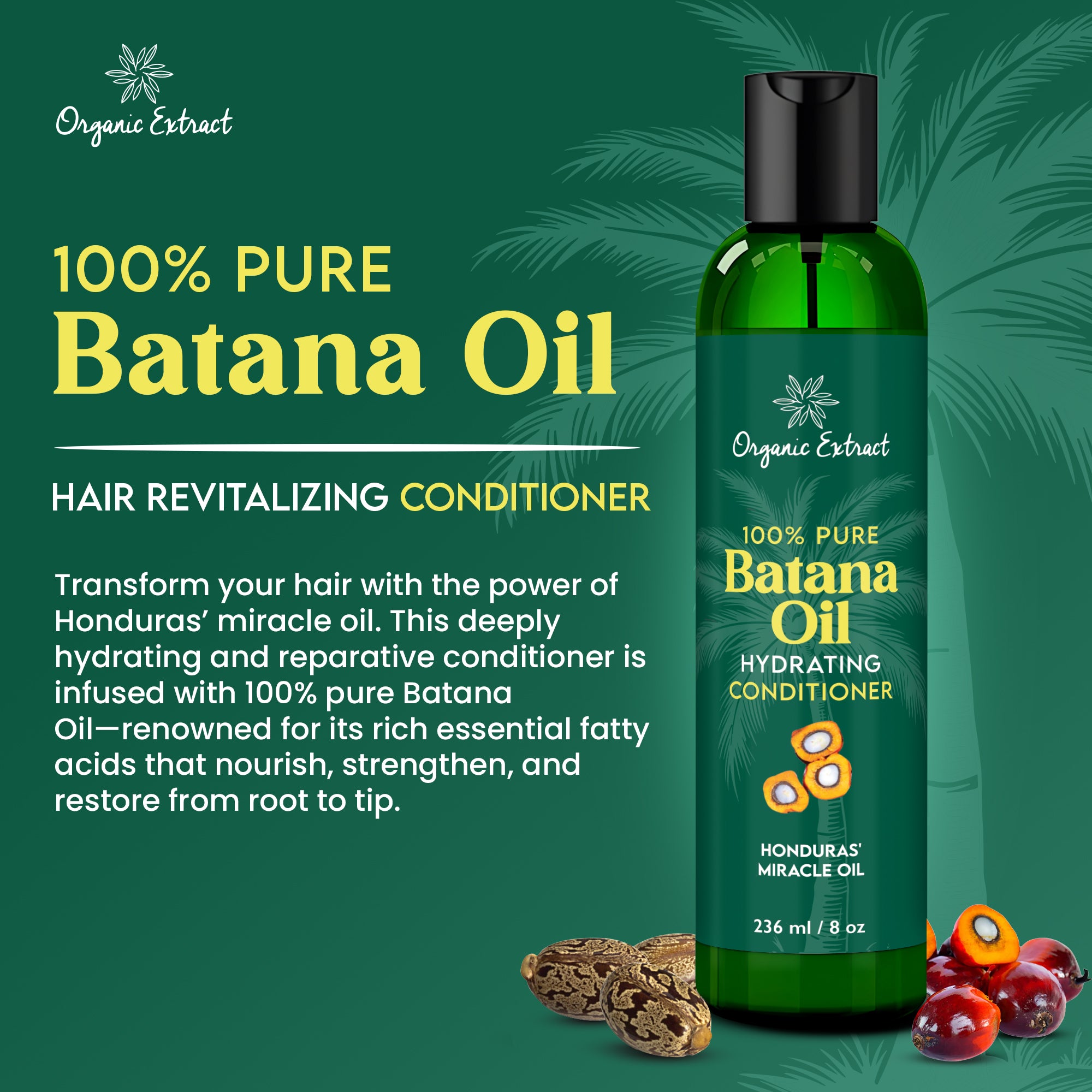 Organic Extract Batana Hair Conditioner 8 oz/ 236ml
