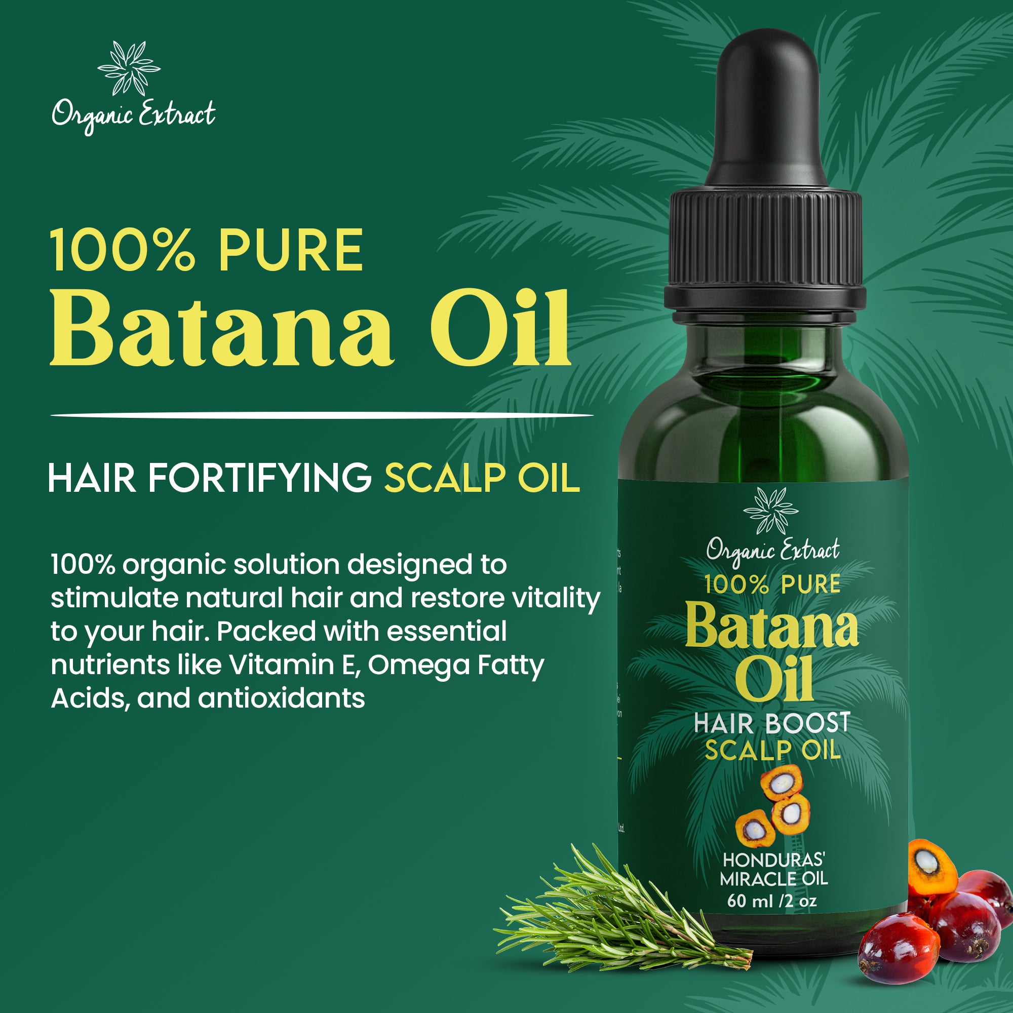 Organic Extract Batana Oil Hair Growth Scalp Oil 60ml / 2 fl oz