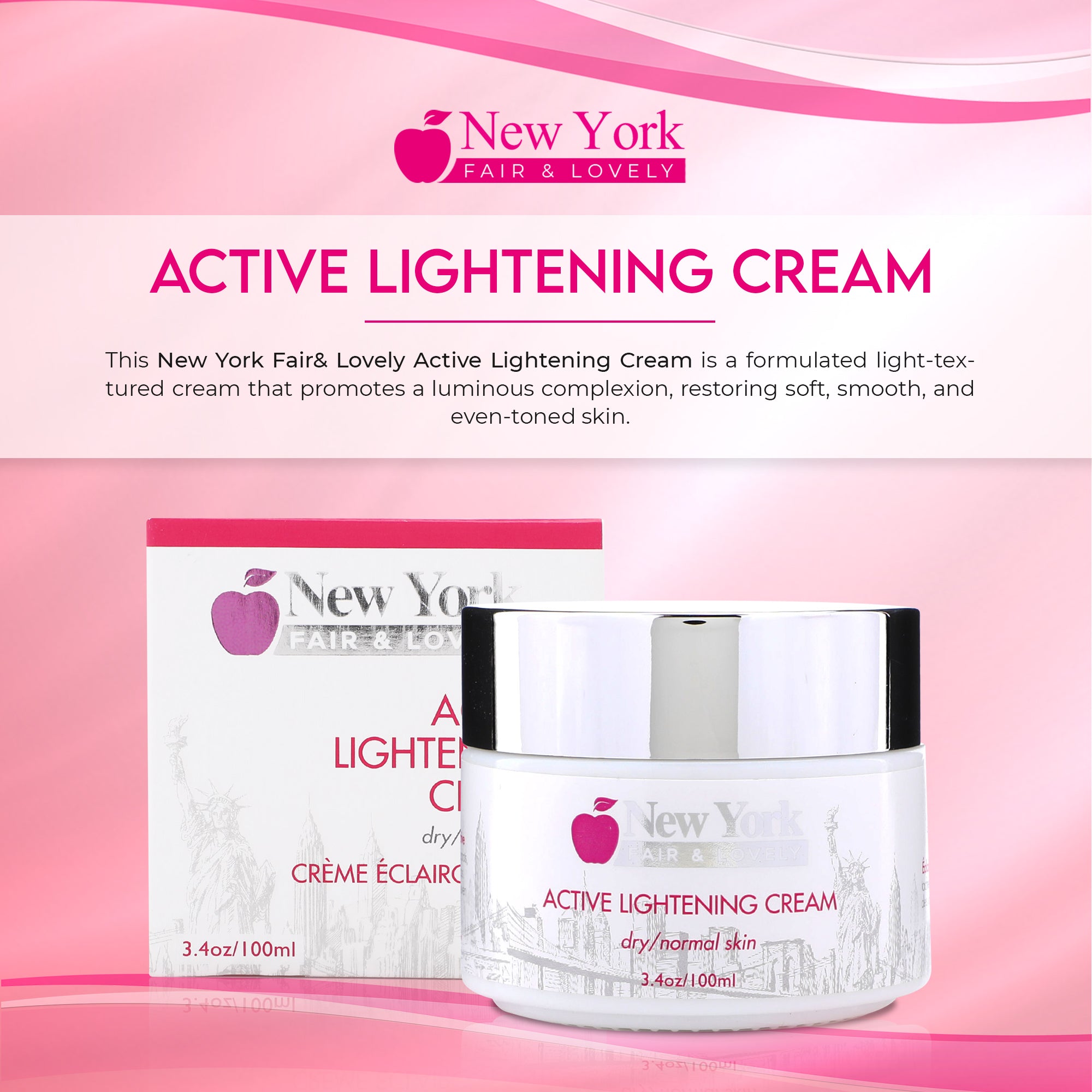 New York Fair & Lovely Crème Éclaircissante Active Pot 100 ML