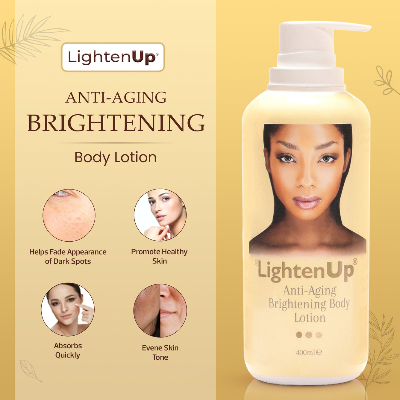 LightenUp GOLD Anti-Aging Brightening Body Lotion 400 ml