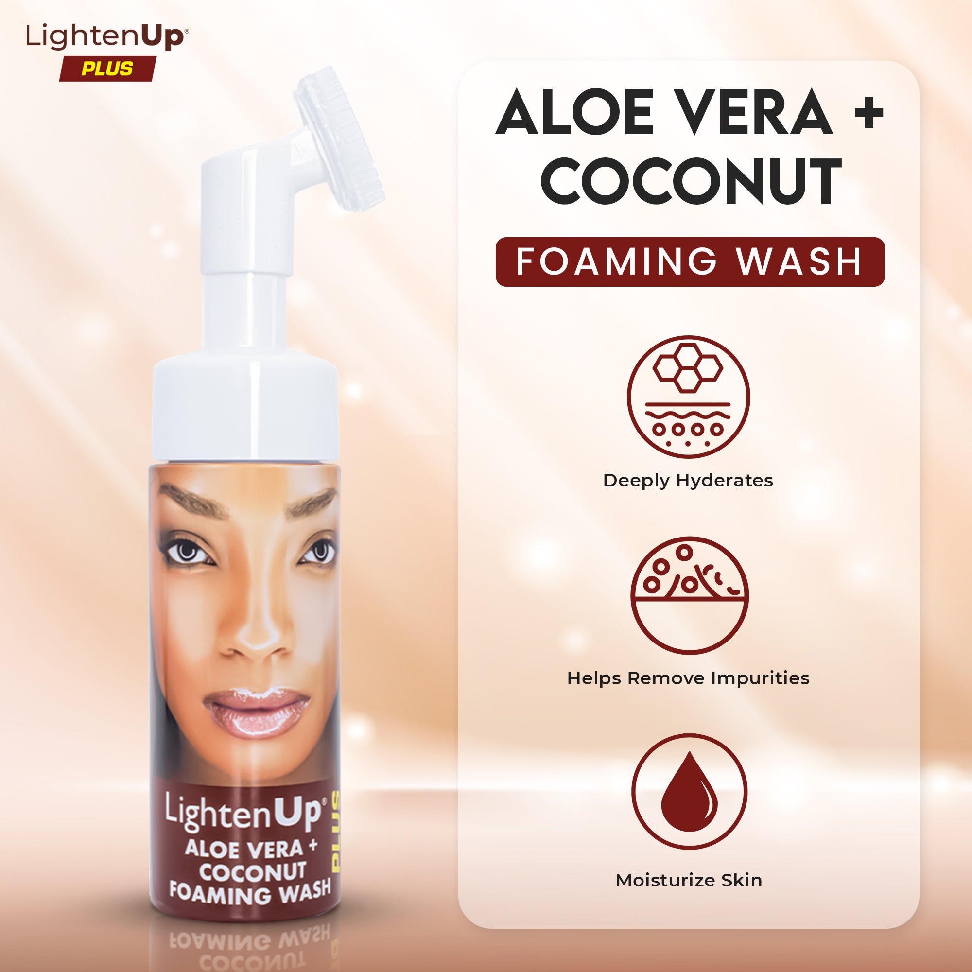 LightenUp Aloe Vera + Nettoyant Moussant Noix de Coco 150 ml