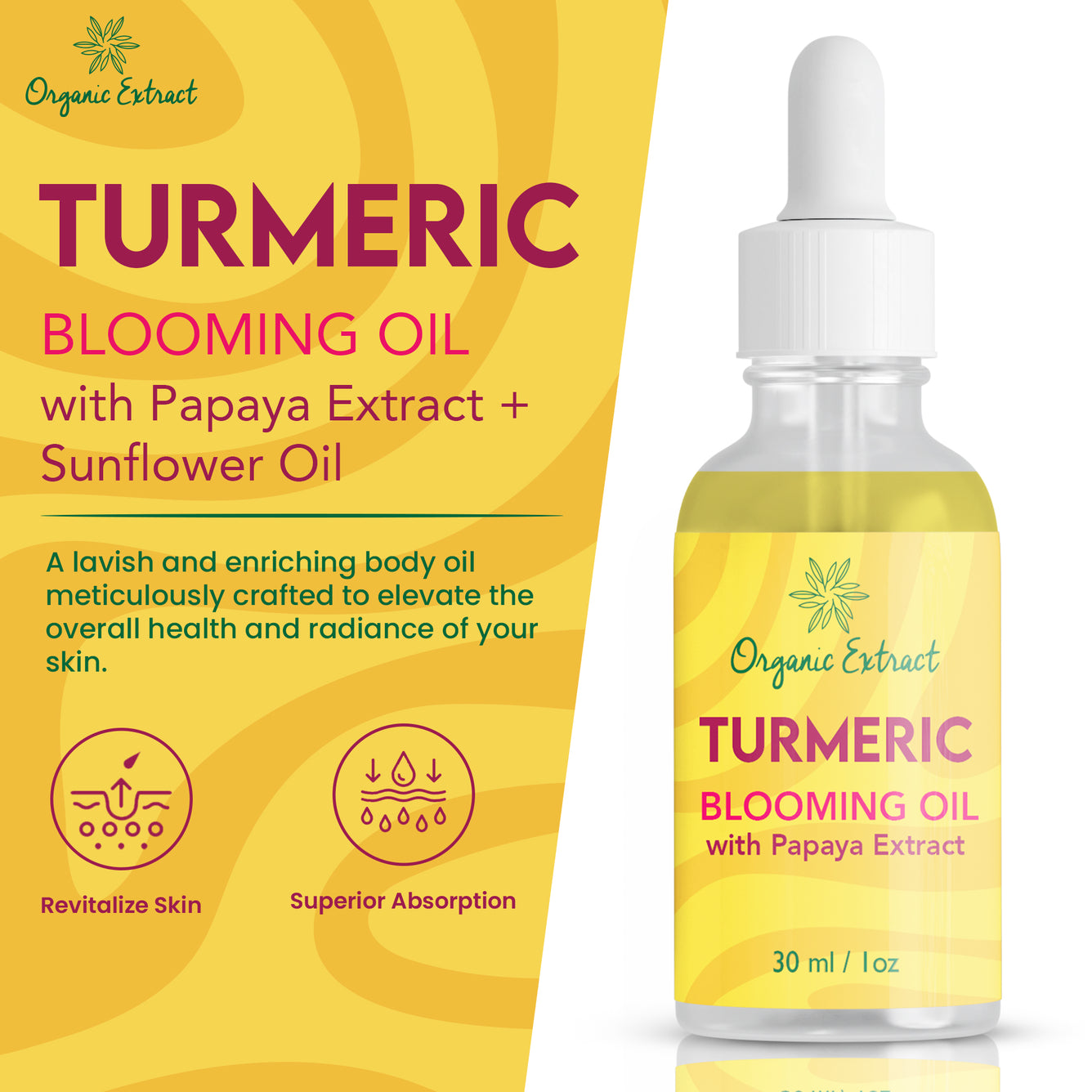 Extrait d'huile de curcuma biologique 30 ml 