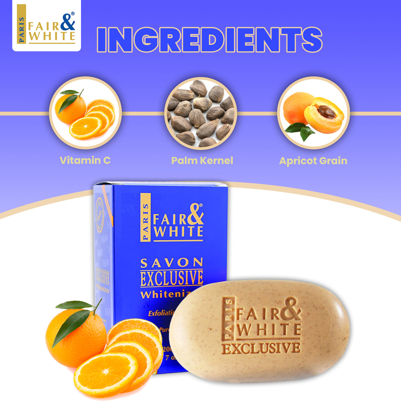 Savon Exclusif Fair and White à la Vitamine C Pure 200gr