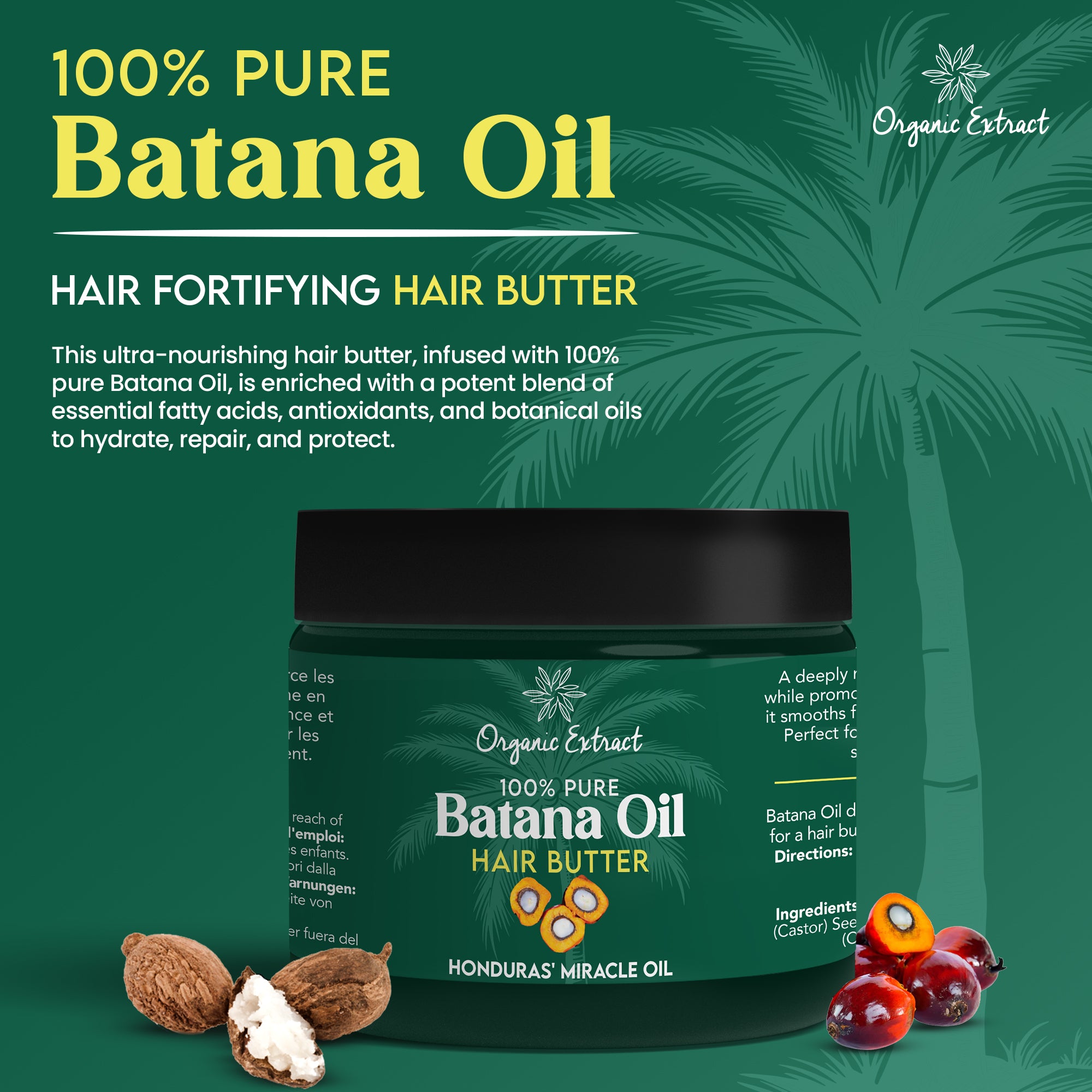 Organic Extract Batana Hair Butter 4 oz / 118ml