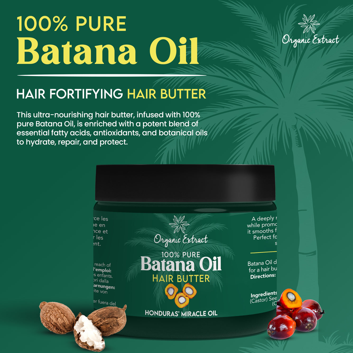 Organic Extract Batana Hair Butter 4 oz / 118ml