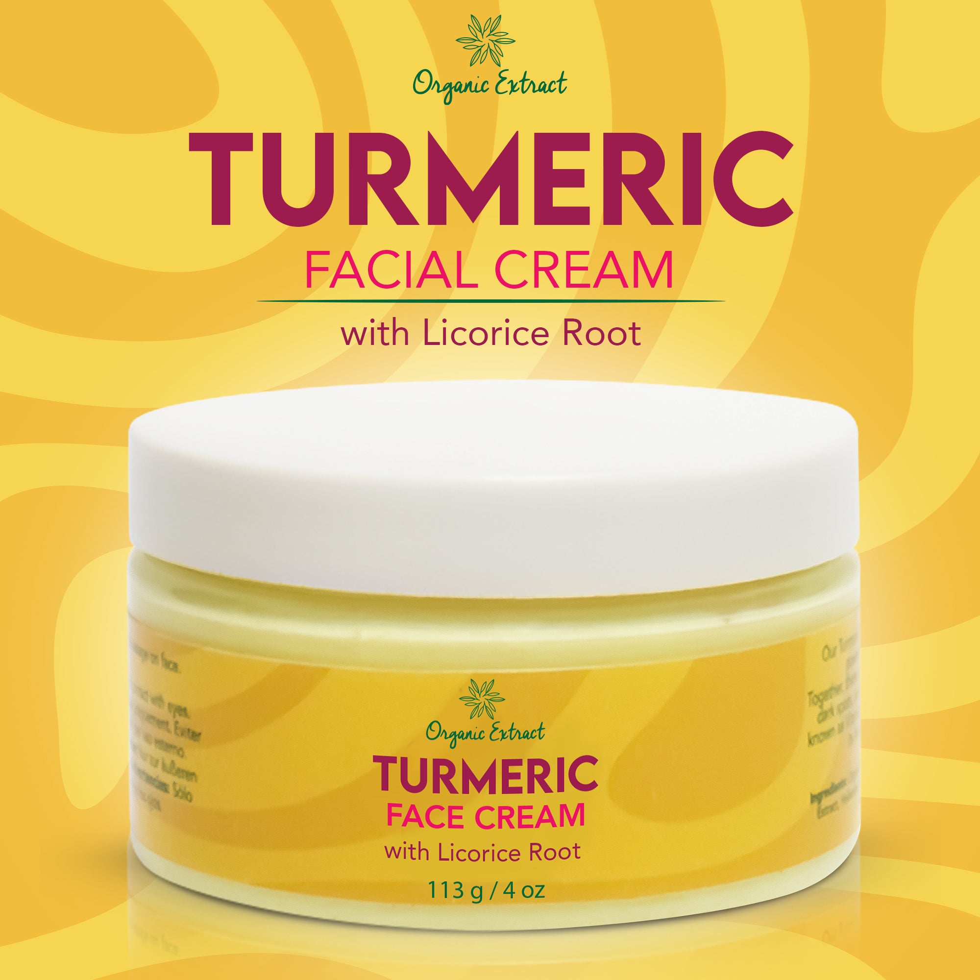 Organic Extract Turmeric Face Cream Jar 4oz