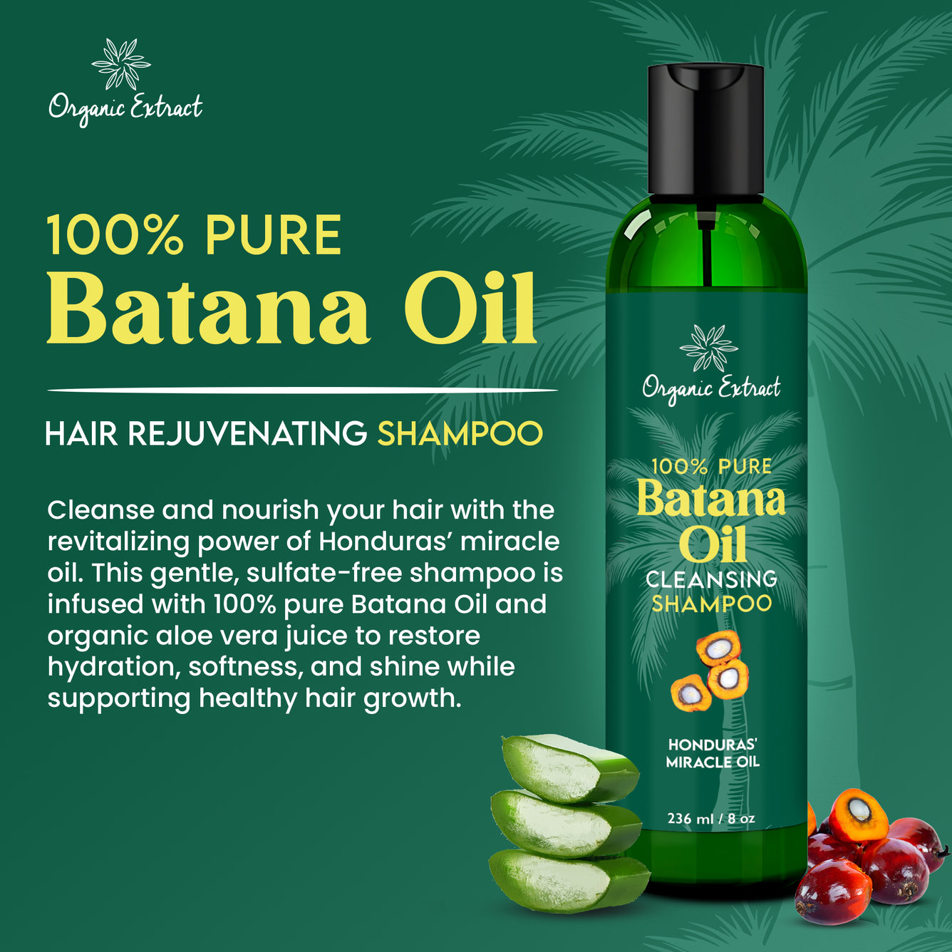 Organic Extract Batana Hair Shampoo 8 oz/236ml