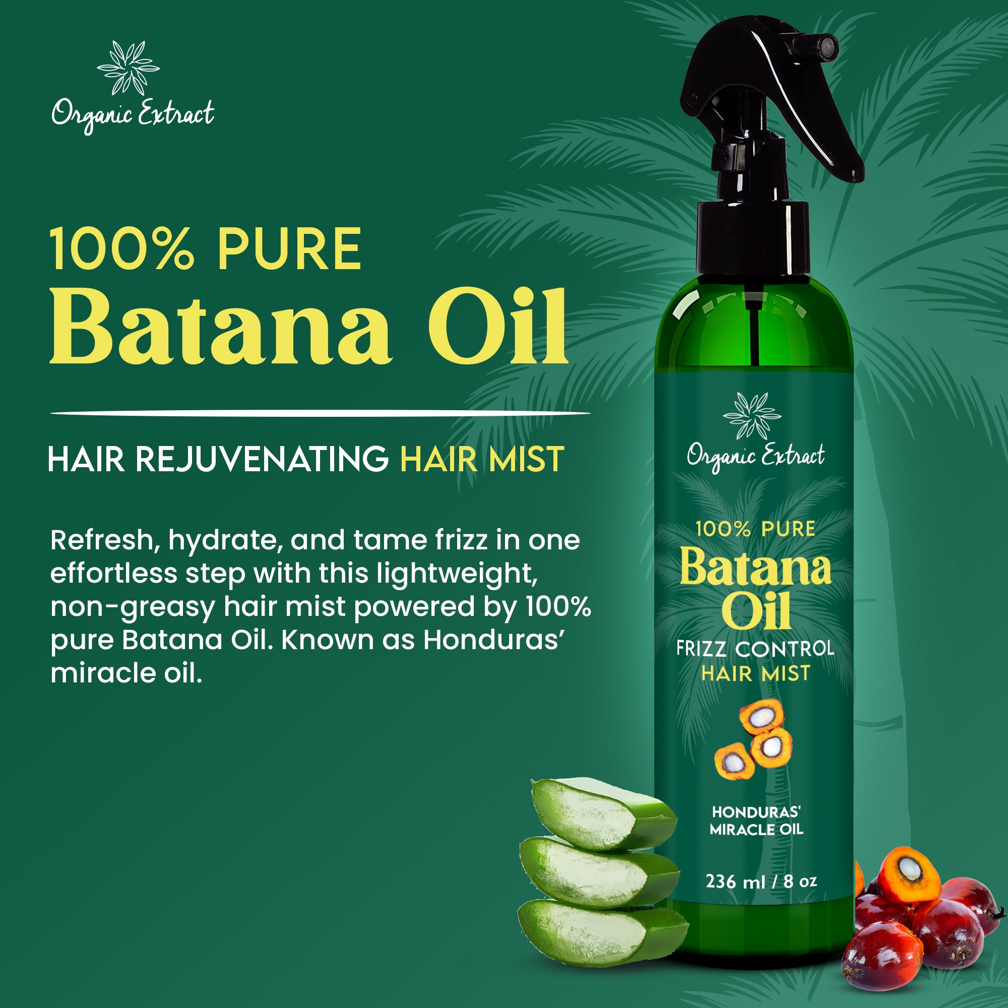 Organic Extract Batana Stimulating Leave in Hair Growth Mist 8 oz / 236ml