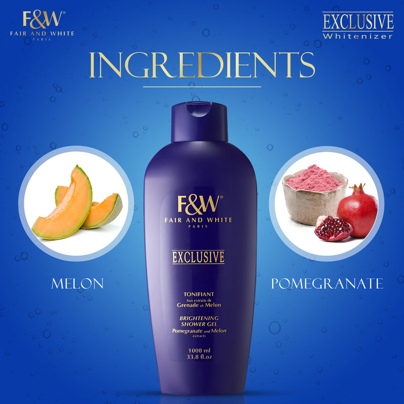 Fair and White Gel Douche Exclusif Extraits de Grenade et Melon 1000 ml