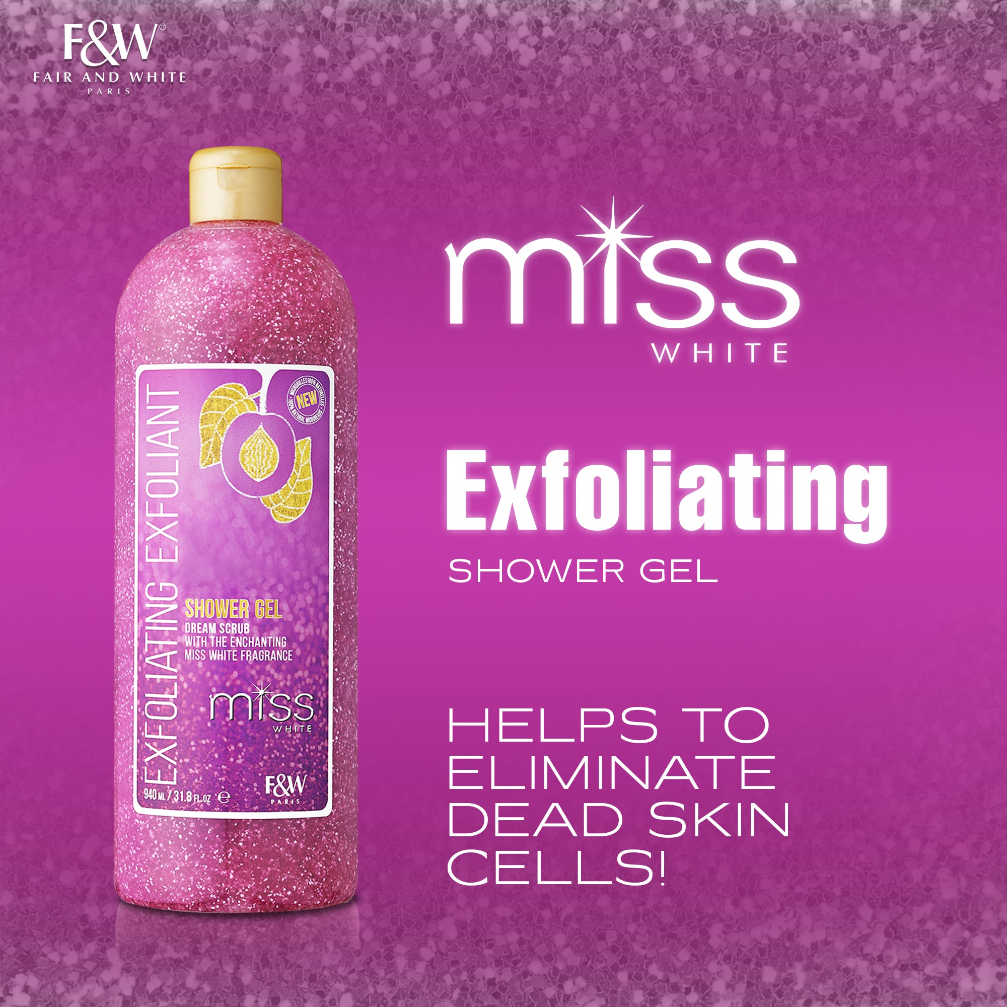 Miss White Exfoliating Shower Gel 940ml
