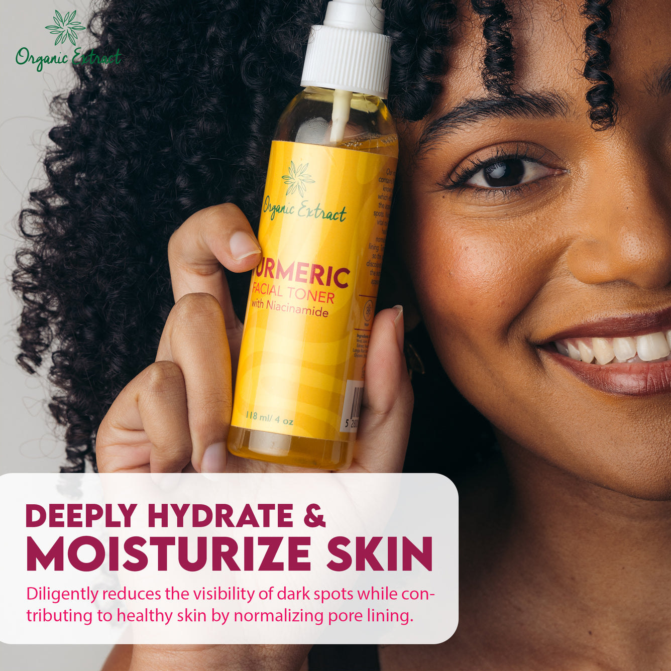 Toner au curcuma à l'extrait biologique 4oz 
