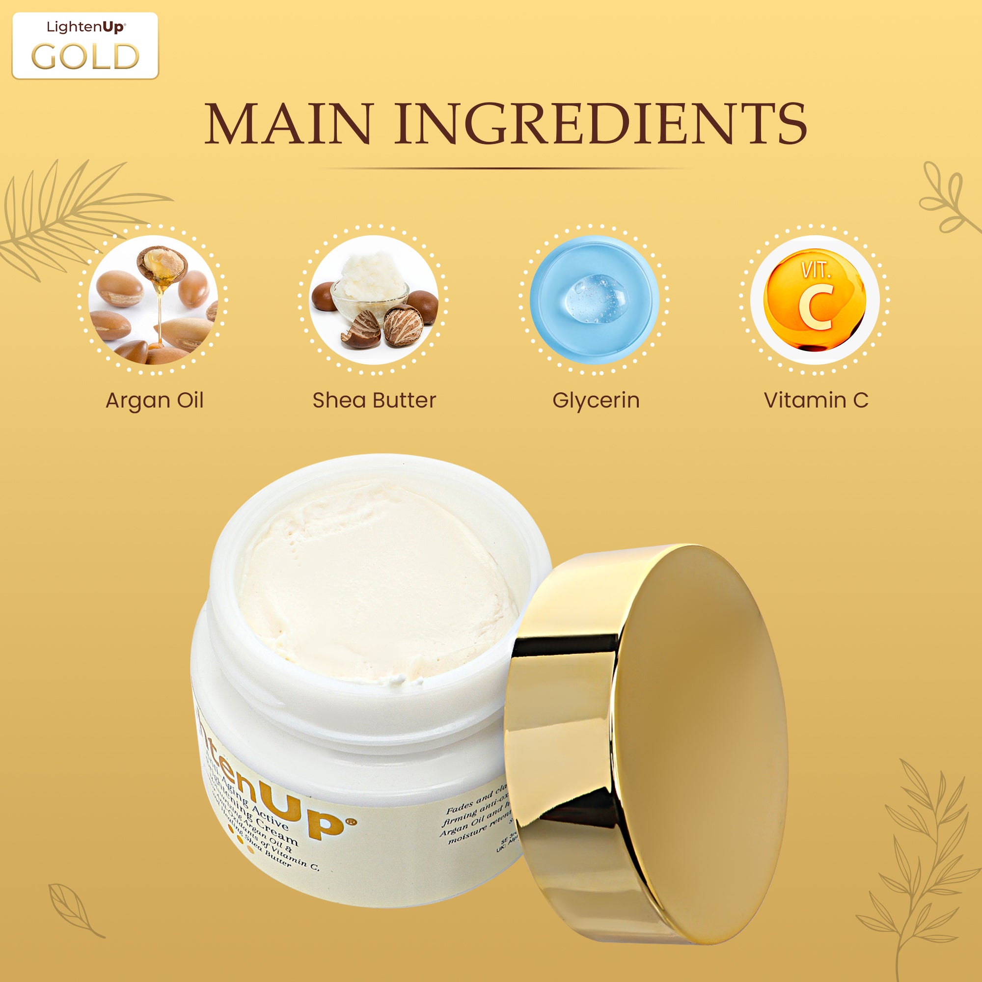 LightenUp GOLD Crème Éclaircissante Anti-Âge Pot 100 ml