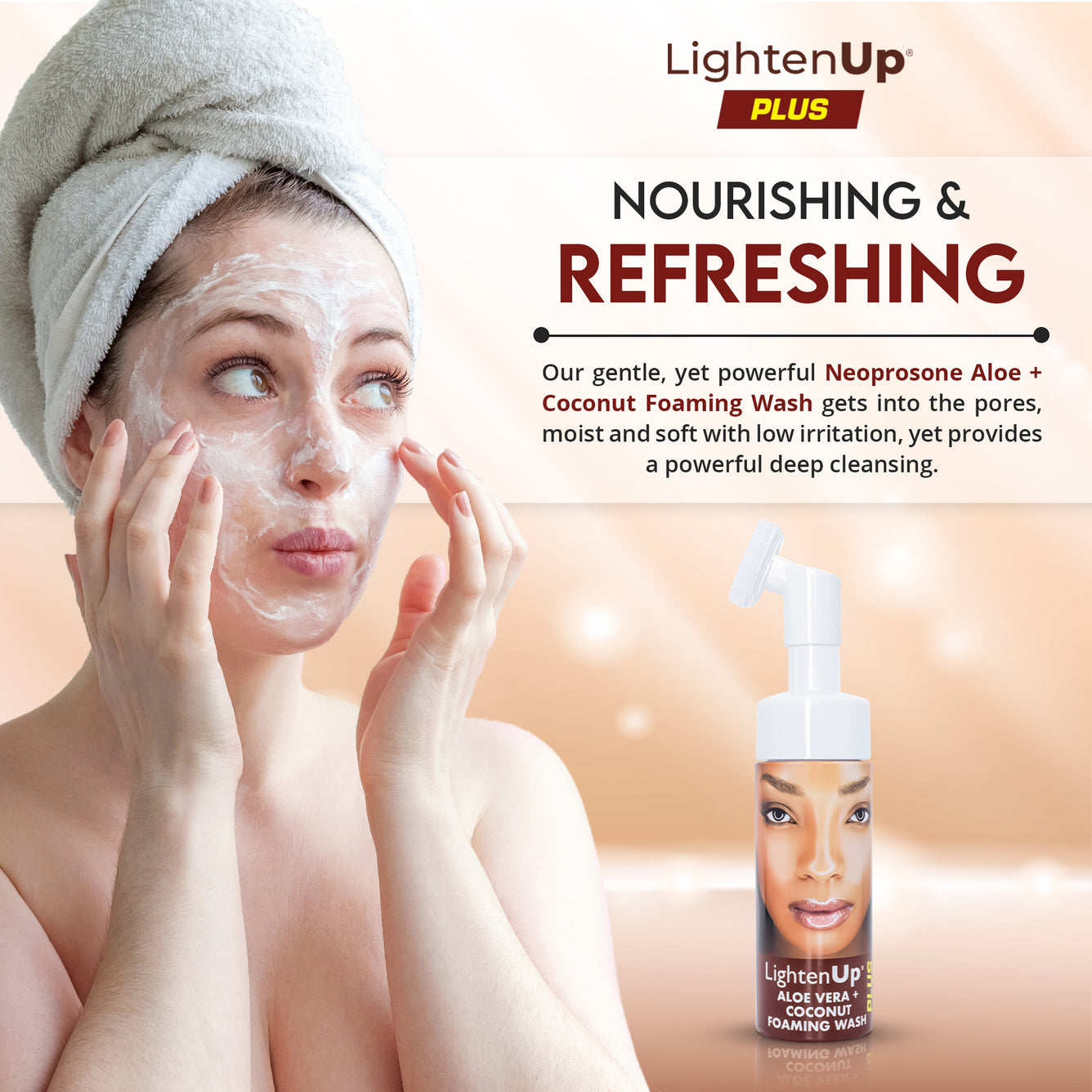 LightenUp Aloe Vera + Nettoyant Moussant Noix de Coco 150 ml