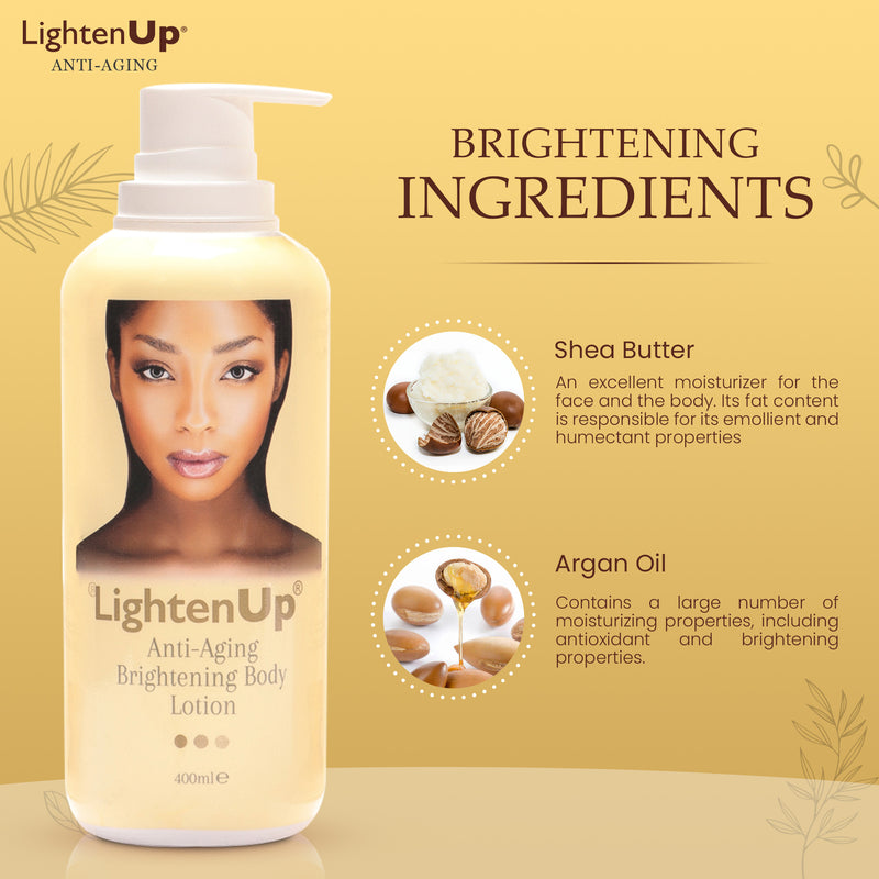 LightenUp GOLD Lait Corps Éclaircissant Anti-Âge 400 ml