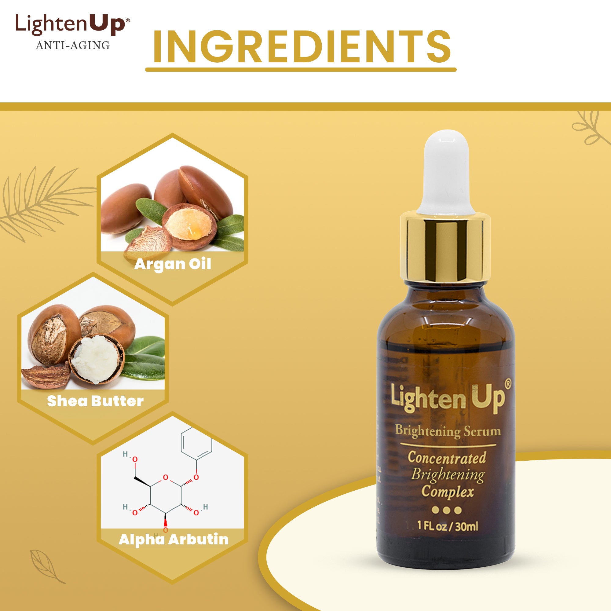 LightenUP GOLD Sérum Éclaircissant Anti-Âge 30 ml