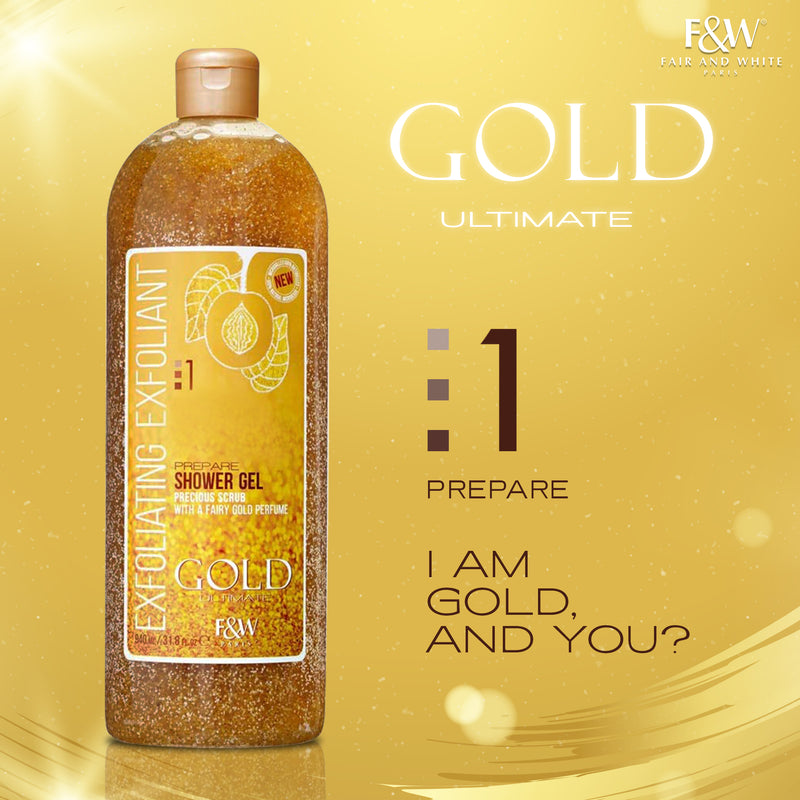 Gold :1 Exfoliating Shower Gel Scrub 940ml