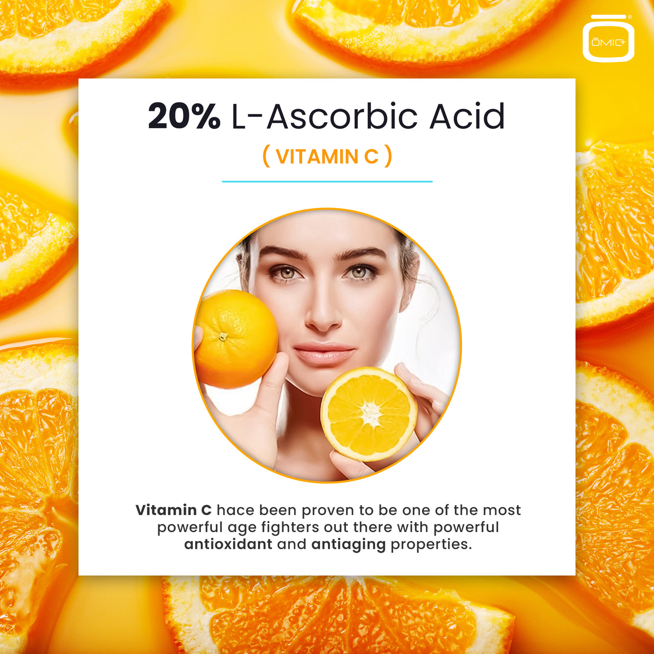 Omic+ Vitamin C Cream 20% L-Ascorbic Acid 50ml Jar