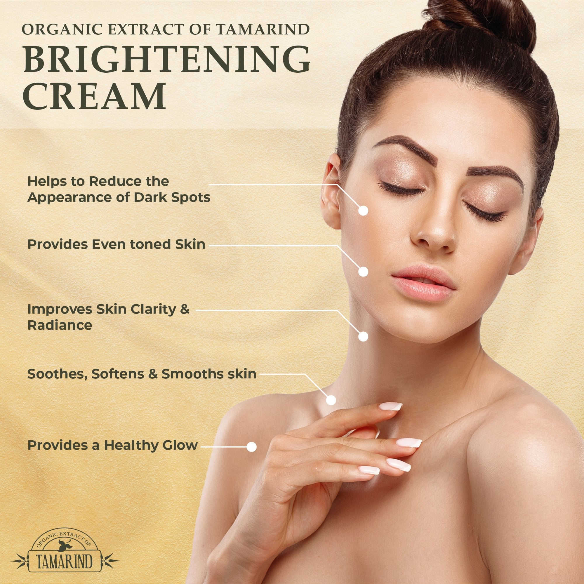 Organic Extract Of Tamarind Brightening cream Tube 50ml