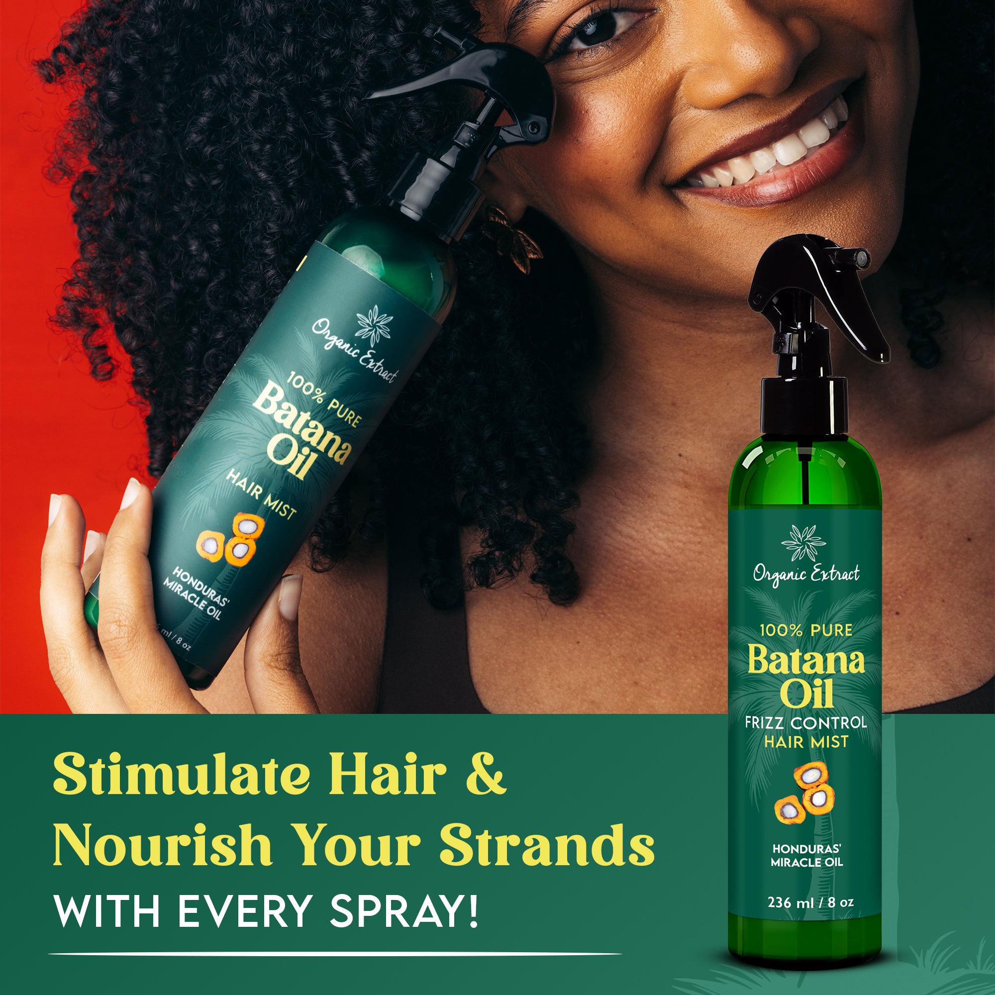 Organic Extract Batana Stimulating Leave in Hair Growth Mist 8 oz / 236ml
