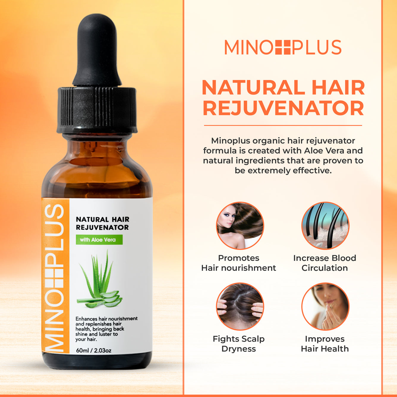 Minoplus Hair Growth Rejuvenator with ..Aloe Juice 60 ML