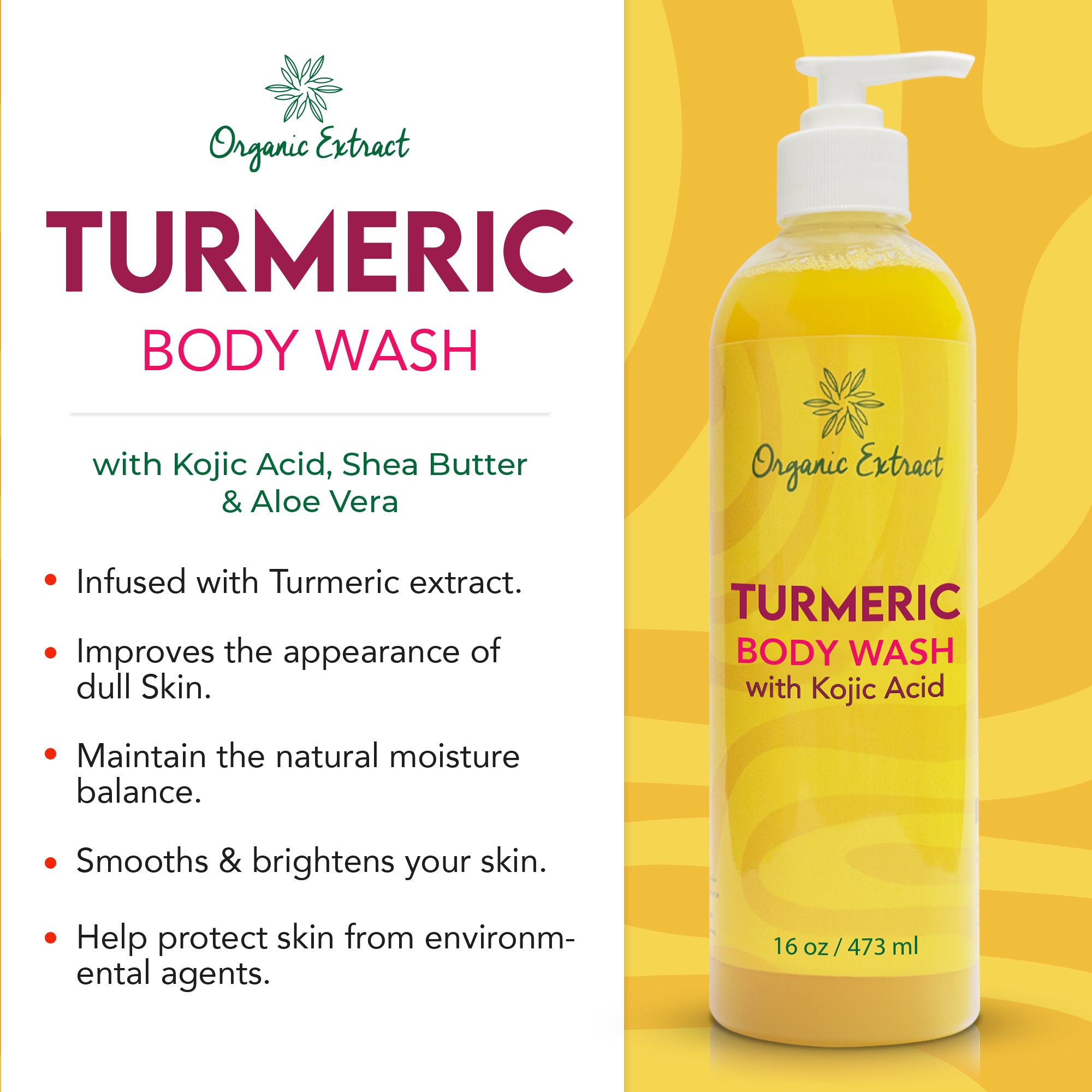 Organic Extract Turmeric Body Wash 16oz