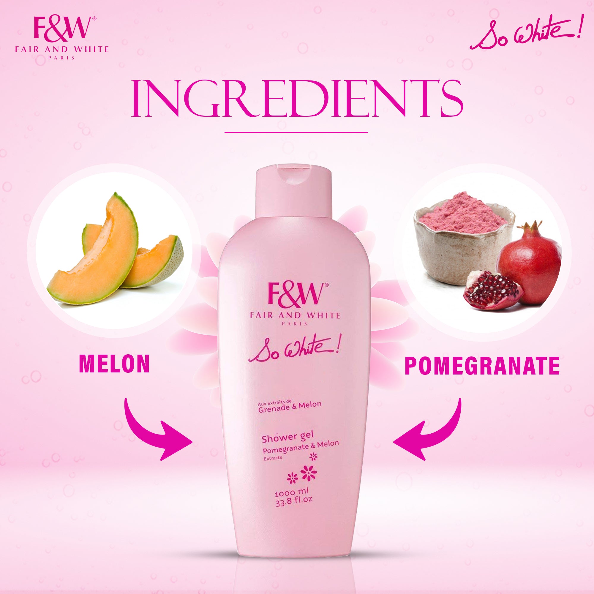 Fair and White So White! Shower Gel 1000ml