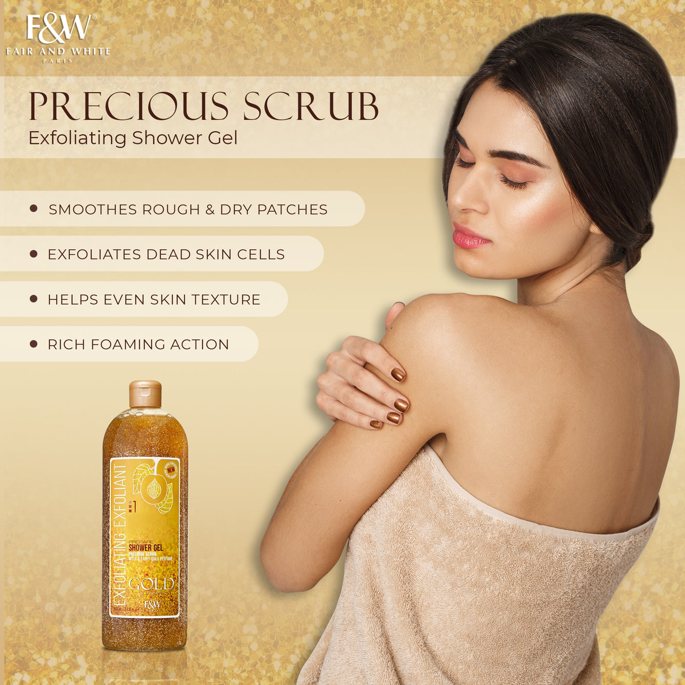 Gold Exfoliating Shower Gel Precious Scrub- 940 ml