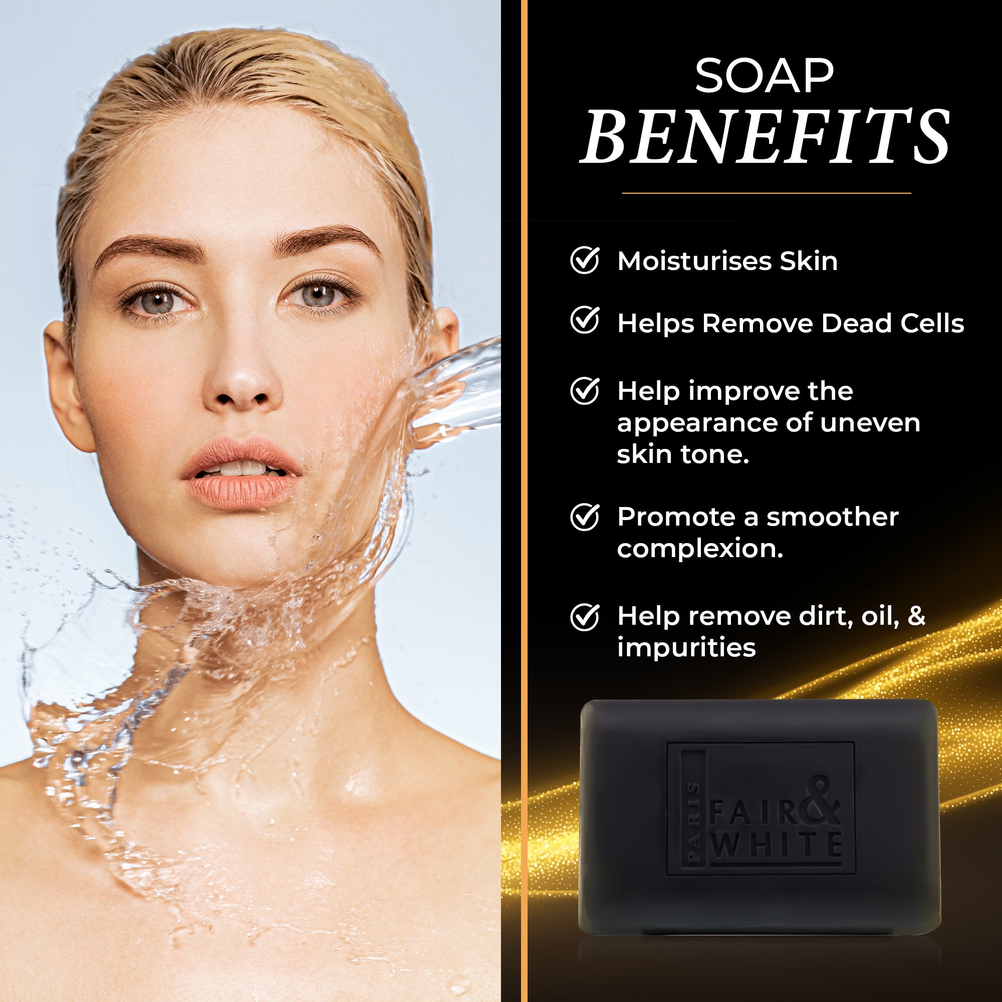 Savon Noir Anti-Bactérien Original Fair and White 200gr 