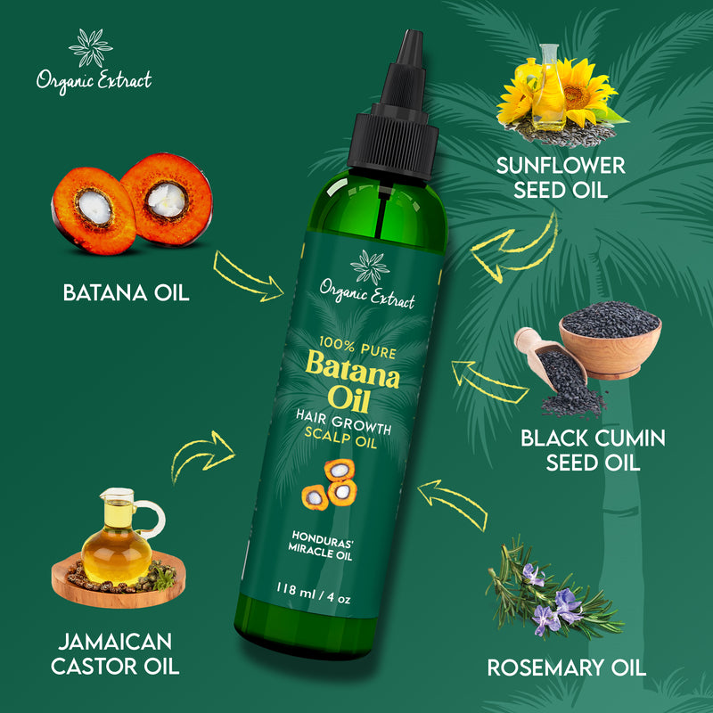 Organic Extract Batana Stimulating Hair Growth Oil 4 oz/118ml