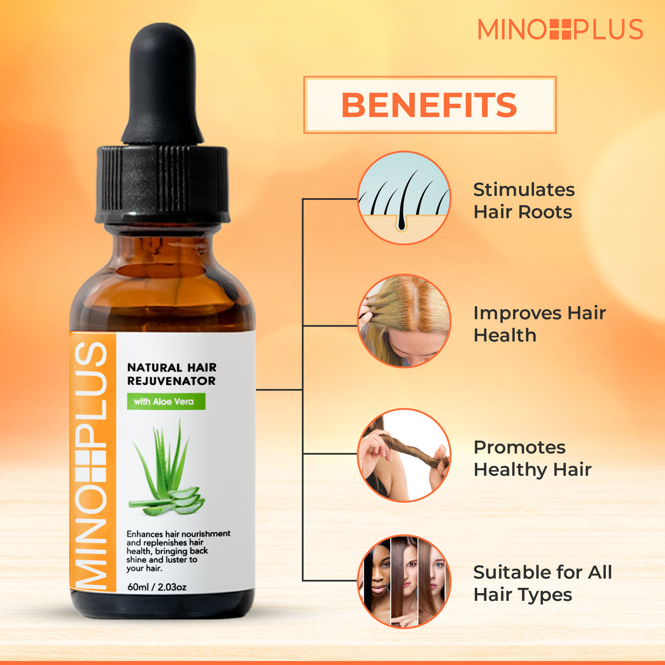 Minoplus Hair Growth Rejuvenator with ..Aloe Juice 60 ML