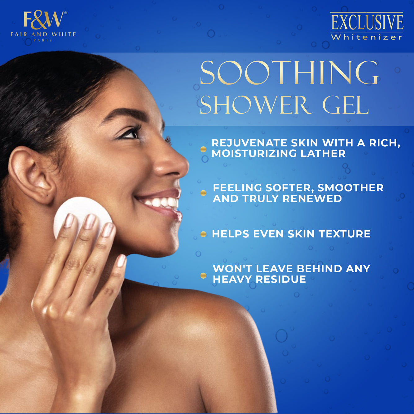 Fair and White Gel Douche Exclusif Extraits de Grenade et Melon 1000 ml