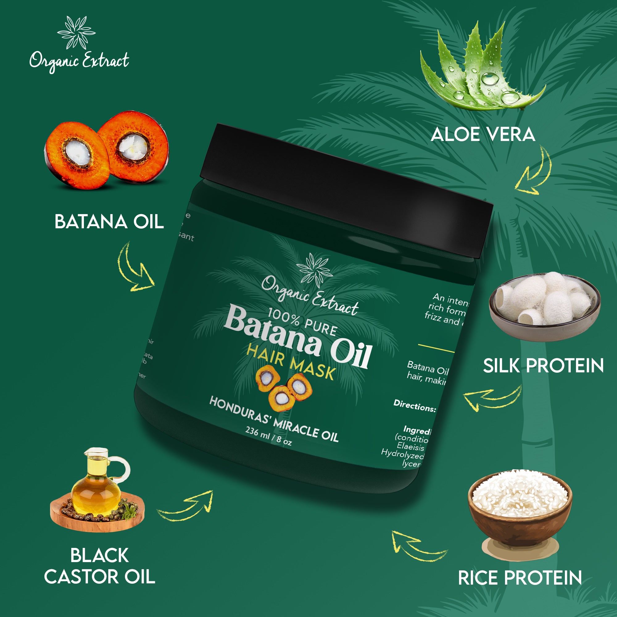 Organic Extract Batana Hair Mask (Deep Conditioner) 8 oz/236ml