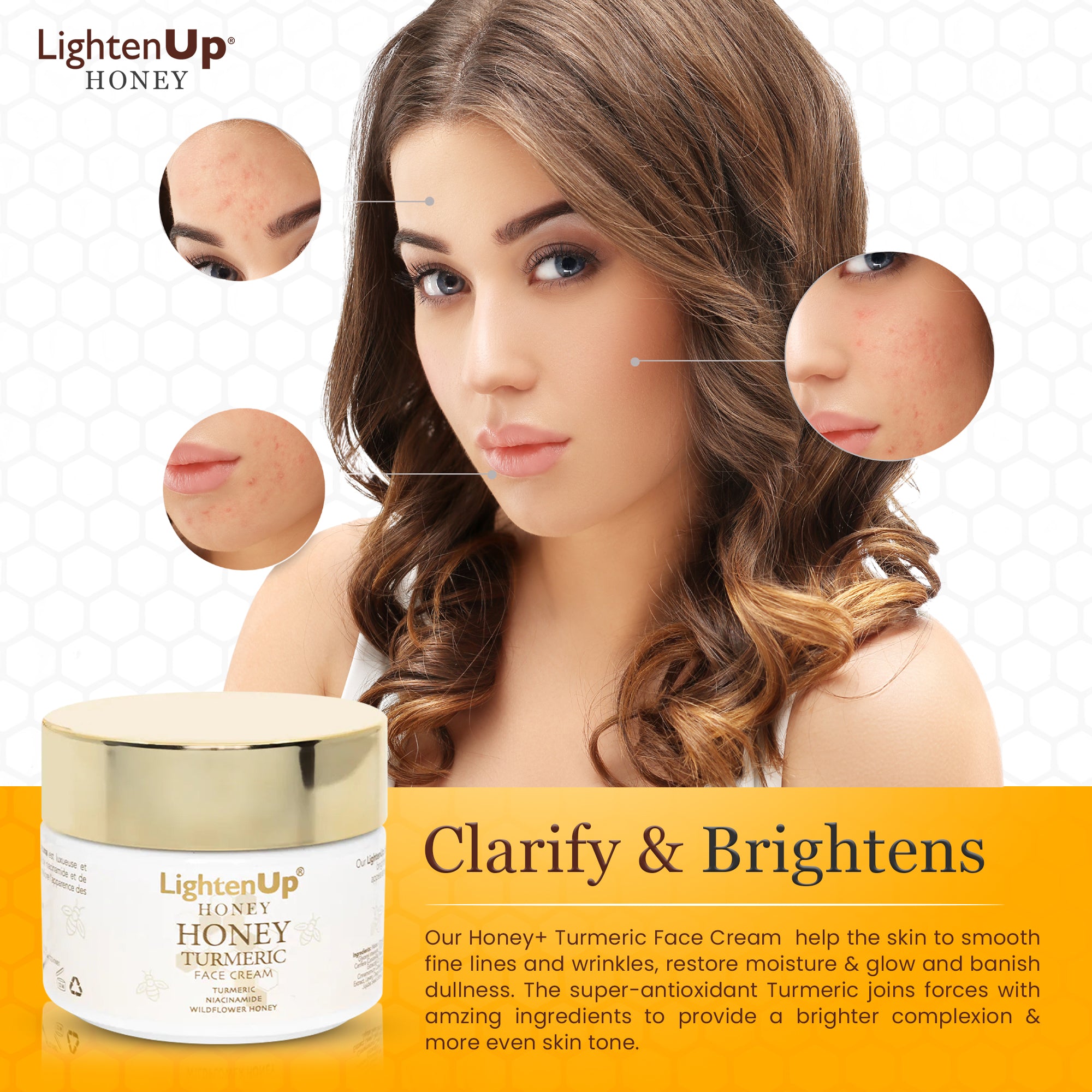 LightenUp Honey Turmeric Brightening Face Cream 100ml / 3.4 fl oz