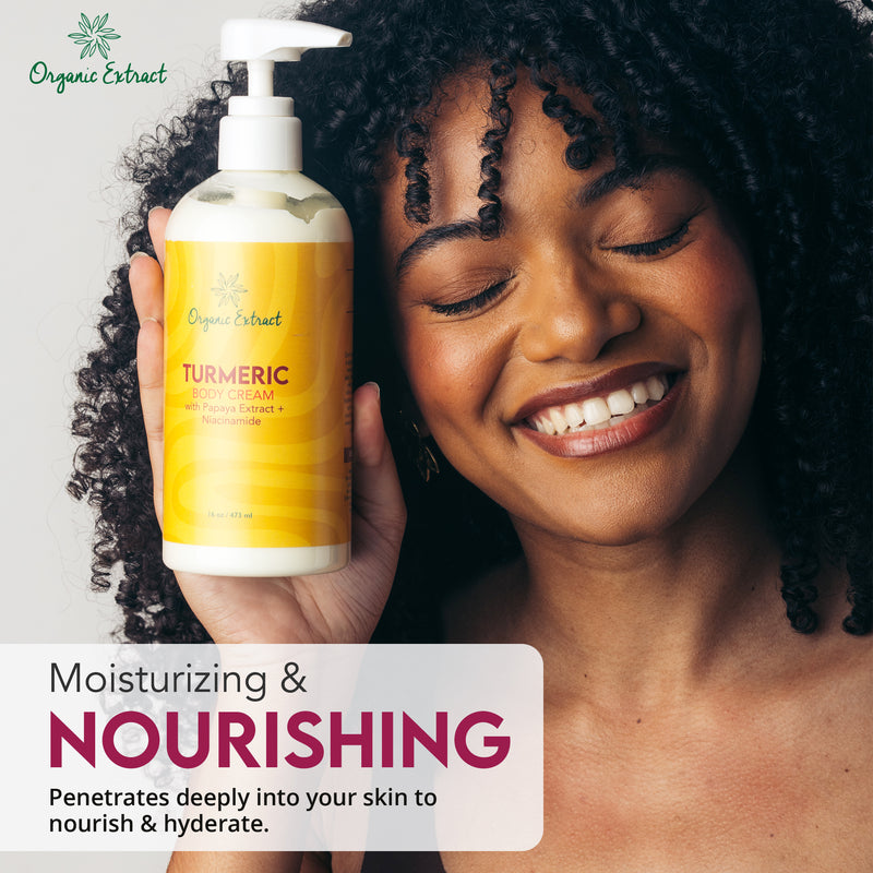 Lotion pour le corps au curcuma à l'extrait biologique 12oz 