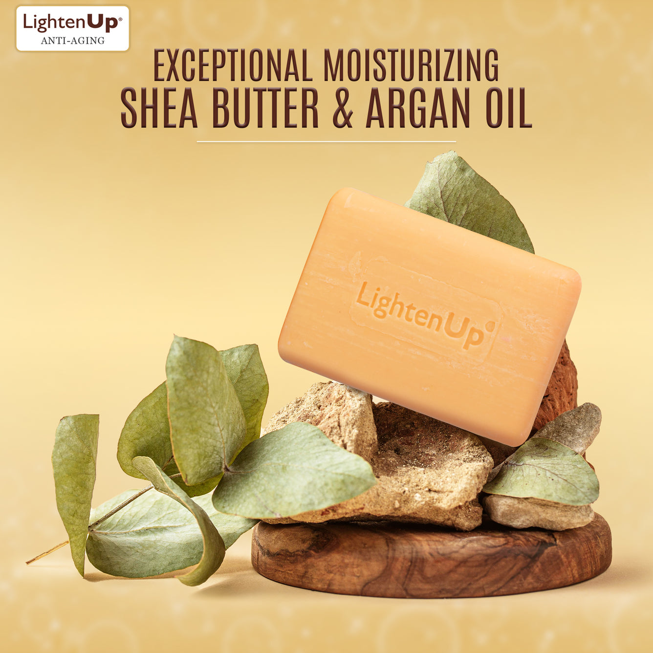 LightenUp GOLD Cleansing Bar Soap 200gr (with Argan Oil)