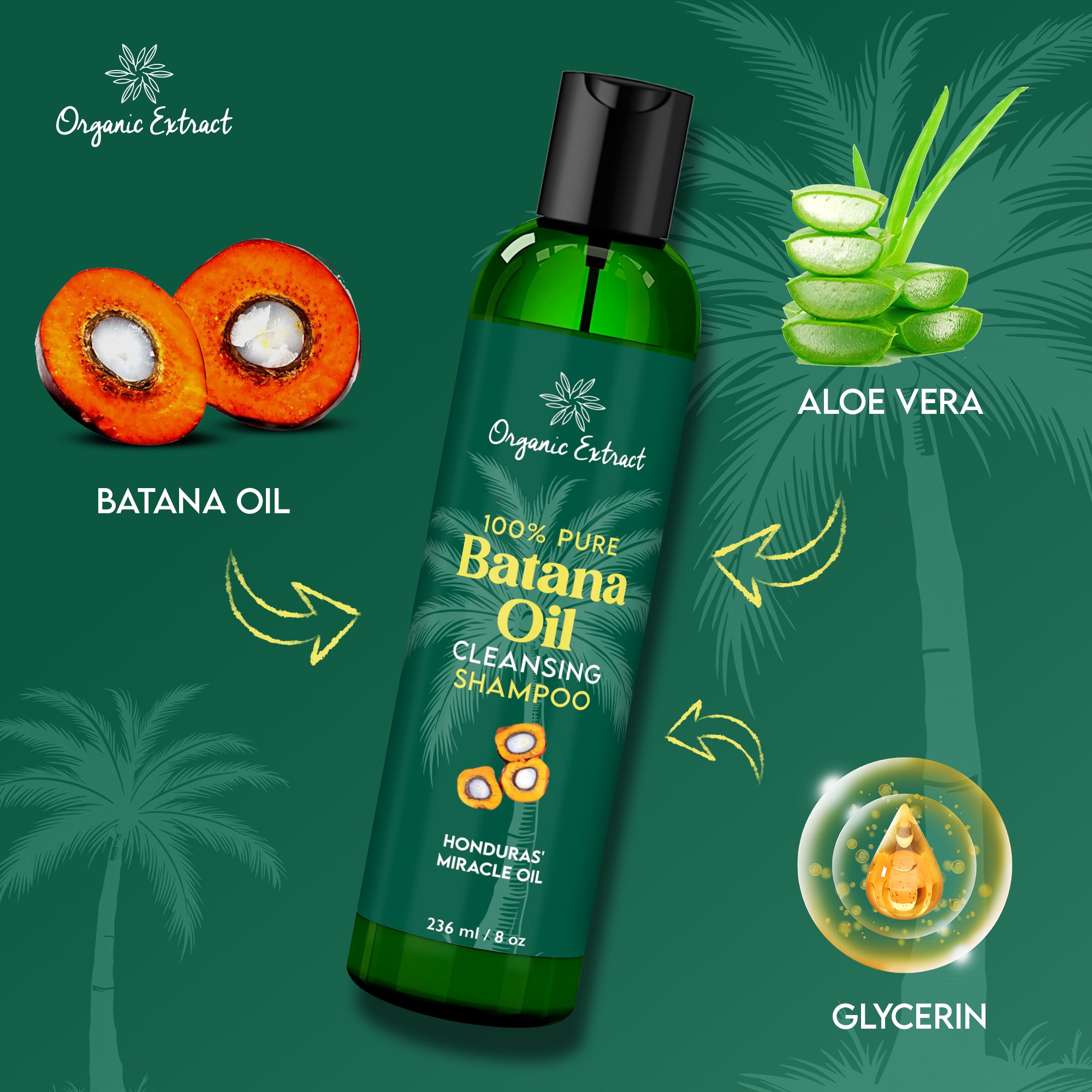 Organic Extract Batana Hair Shampoo 8 oz/236ml