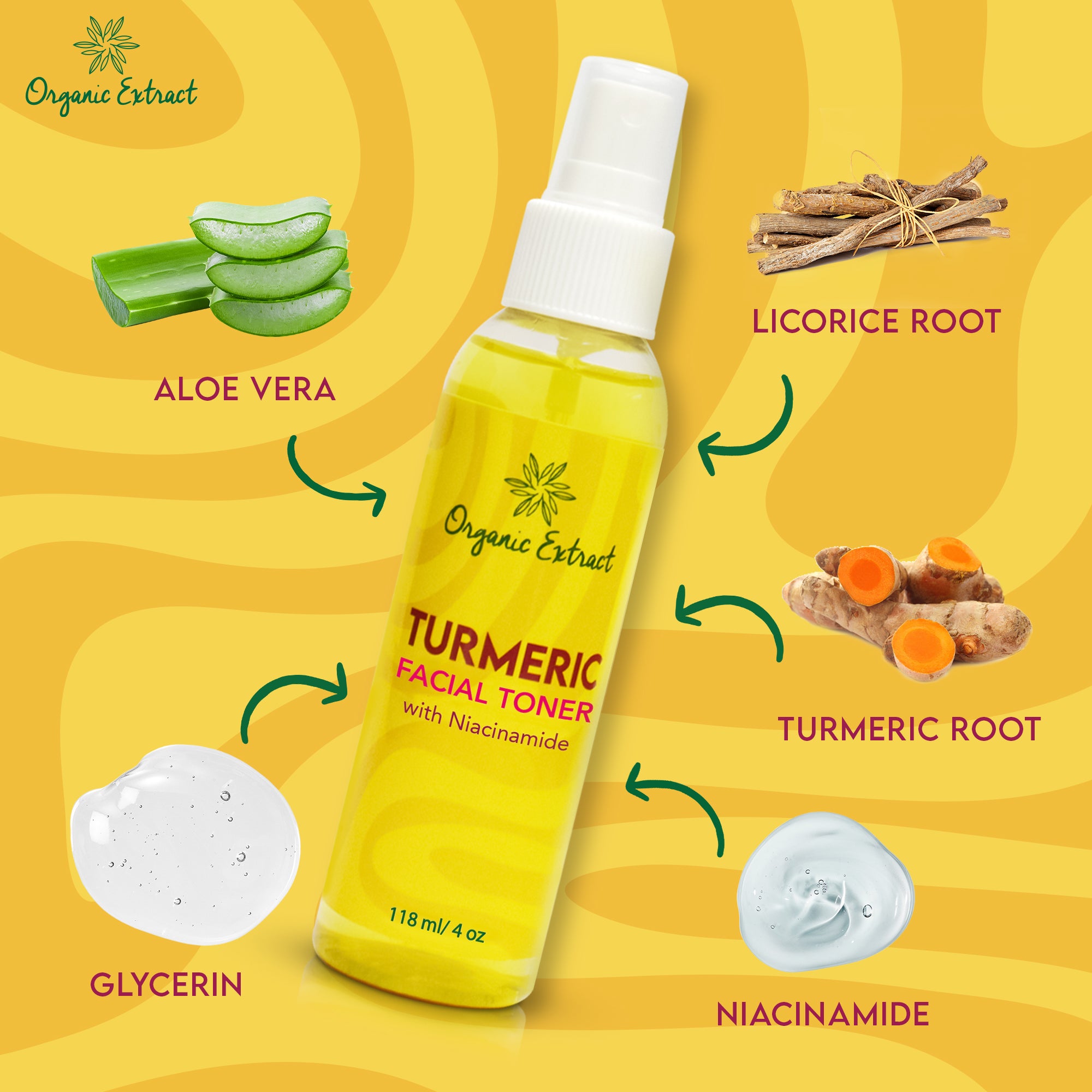 Organic Extract Turmeric Toner 4oz