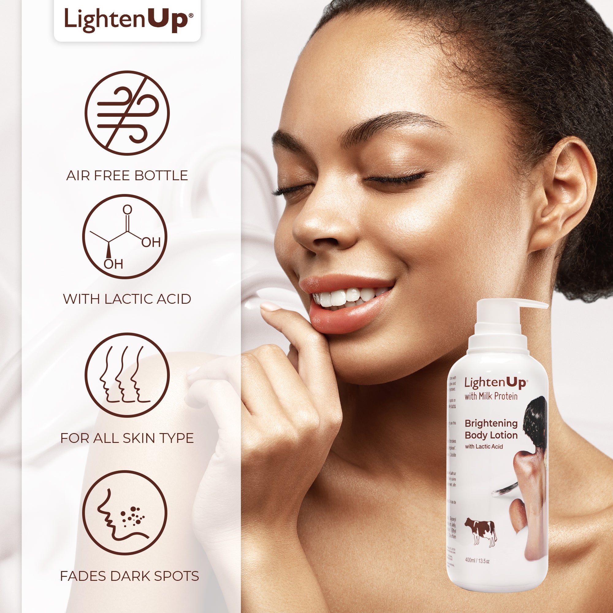 LightenUp Milk Protein Active Brightening Body Lotion 400ml / 13.5 fl oz