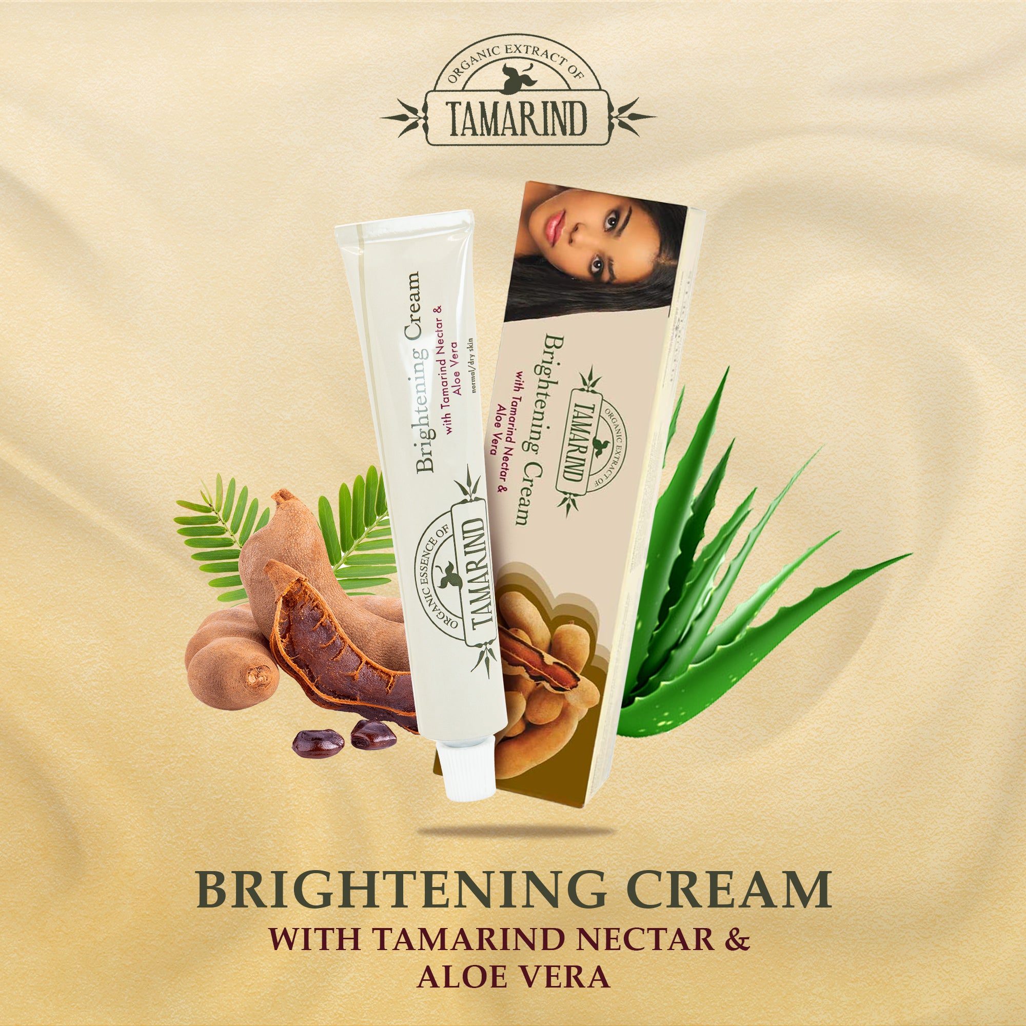 Organic Extract Of Tamarind Brightening cream Tube 50ml