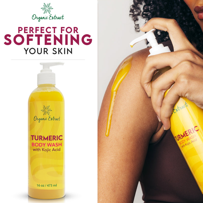 Nettoyant pour le corps au curcuma à l'extrait biologique 16oz 