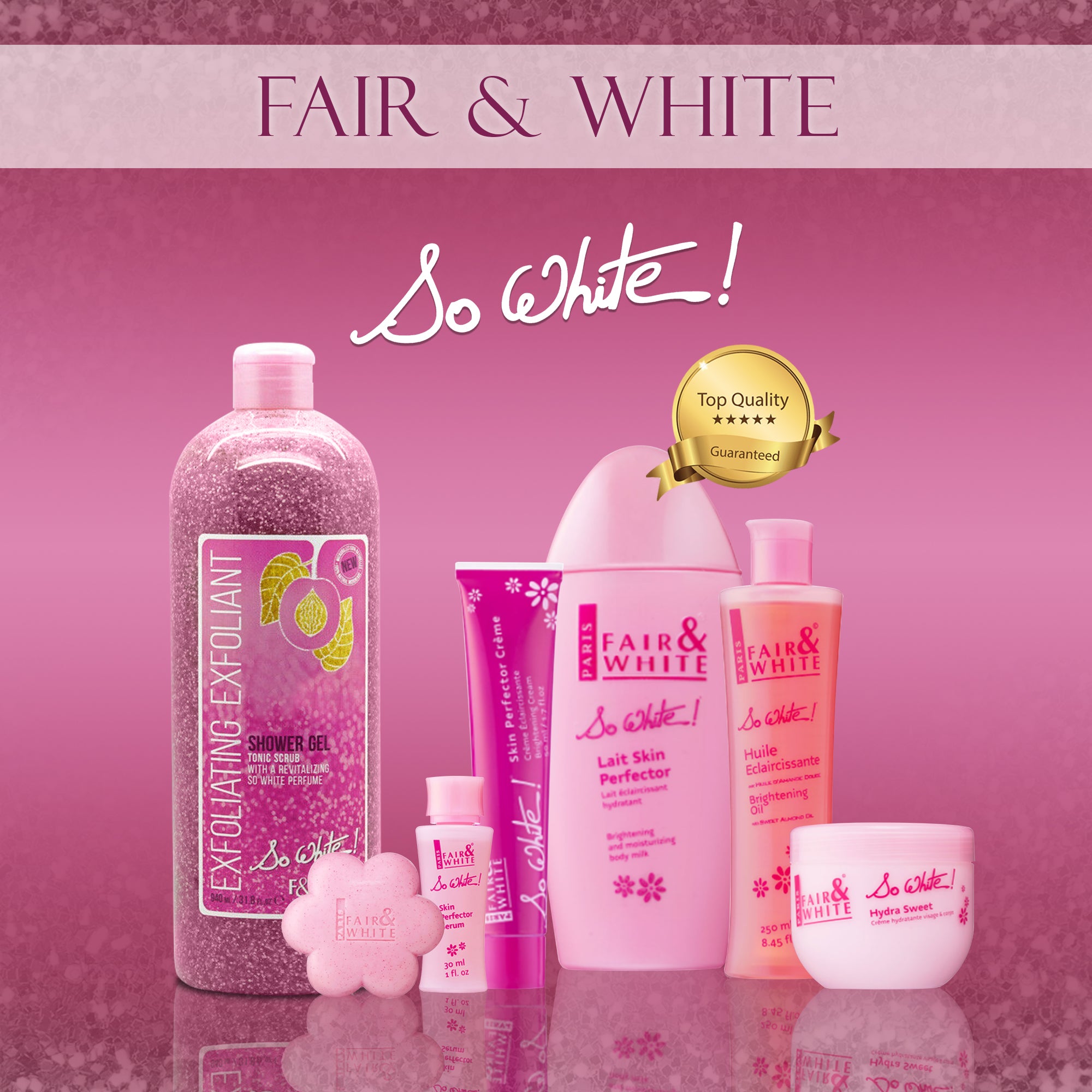 Fair and White So White! Exfoliating Shower Gel Tonic Scrub - 940 ml