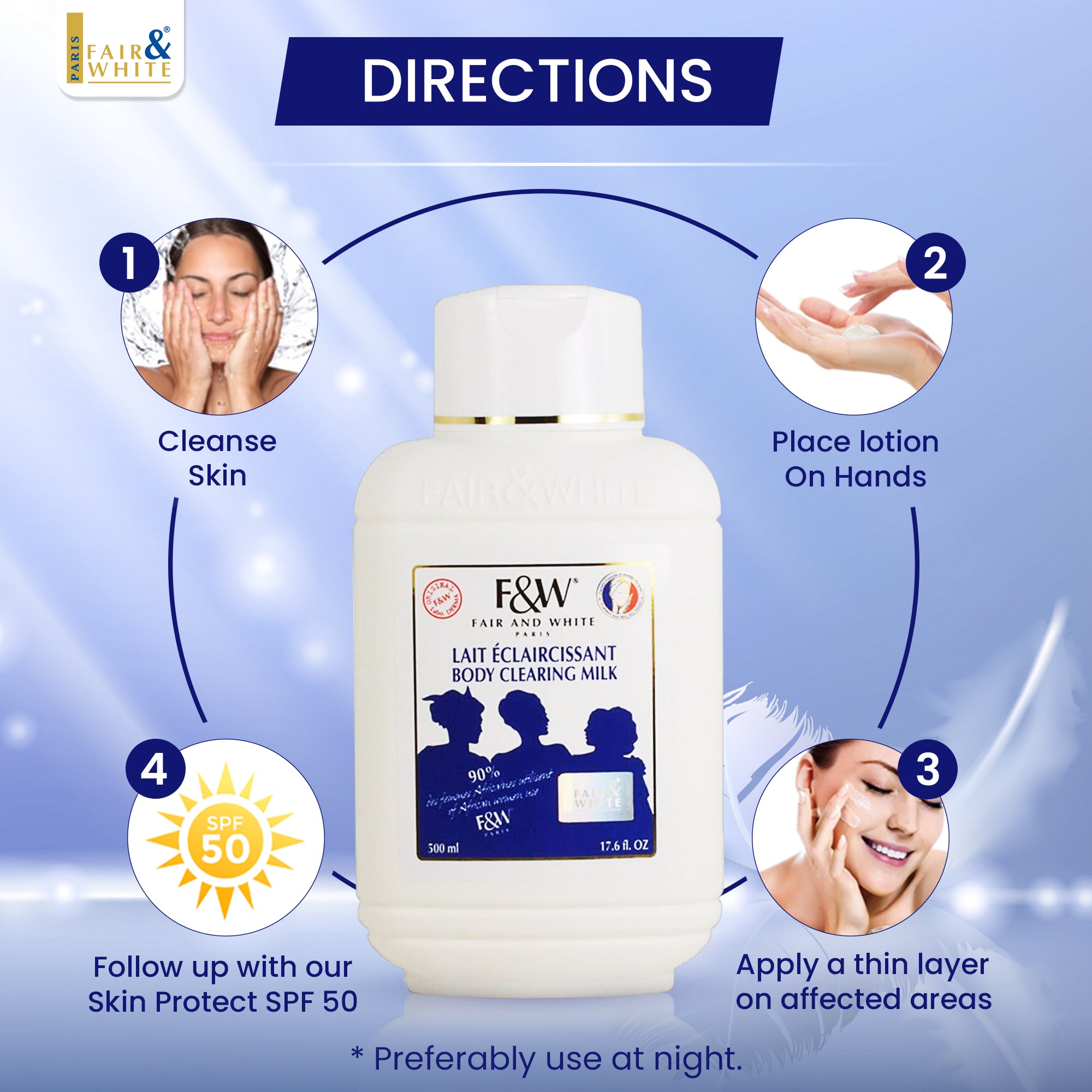 Fair and White Original Body Clearing Milk 500ml