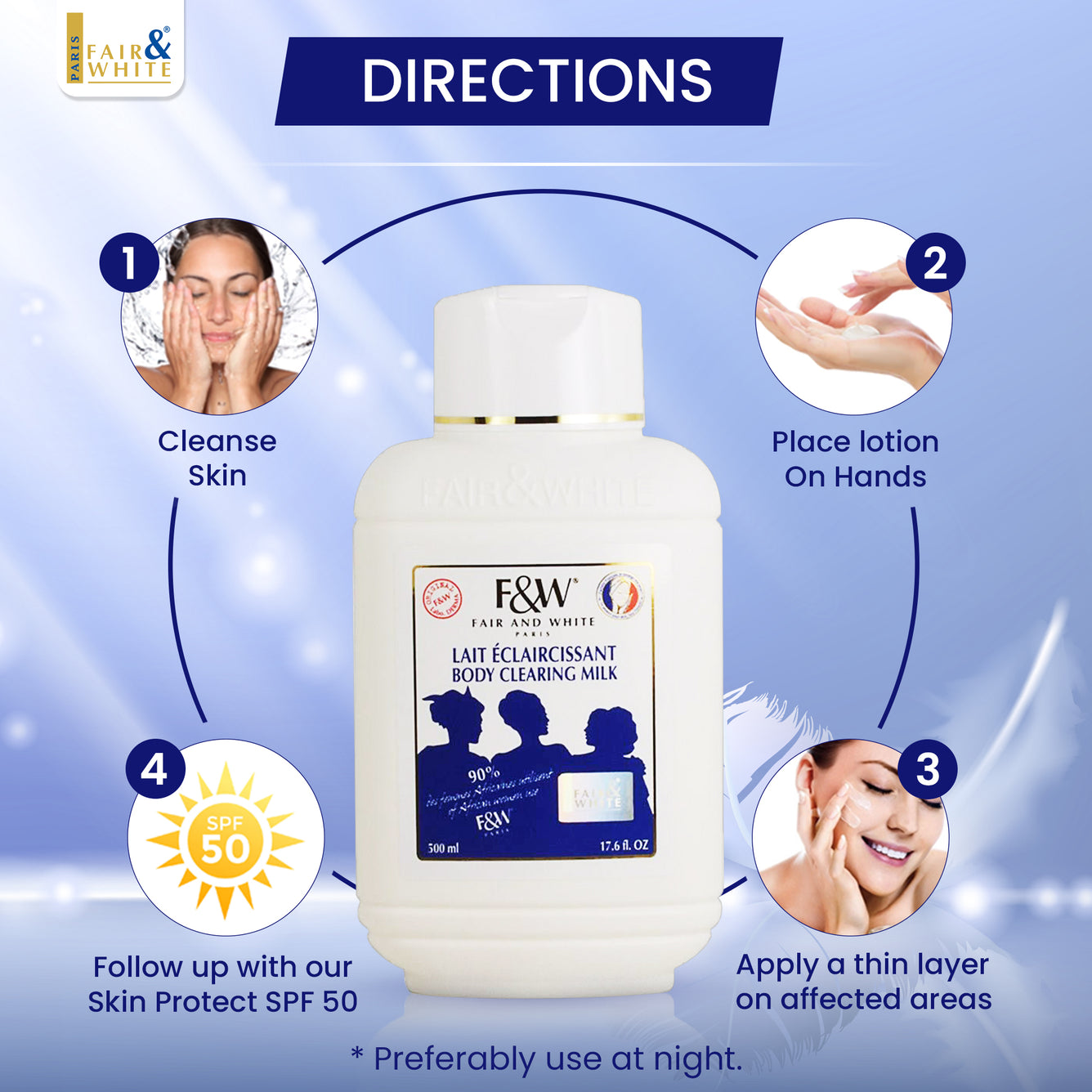 Fair and White Original Body Clearing Milk 500ml