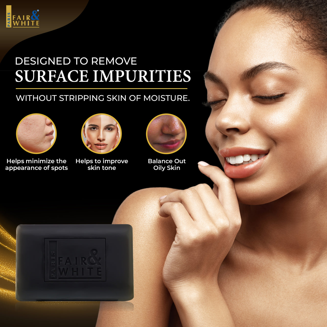 Savon Noir Anti-Bactérien Original Fair and White 200gr 